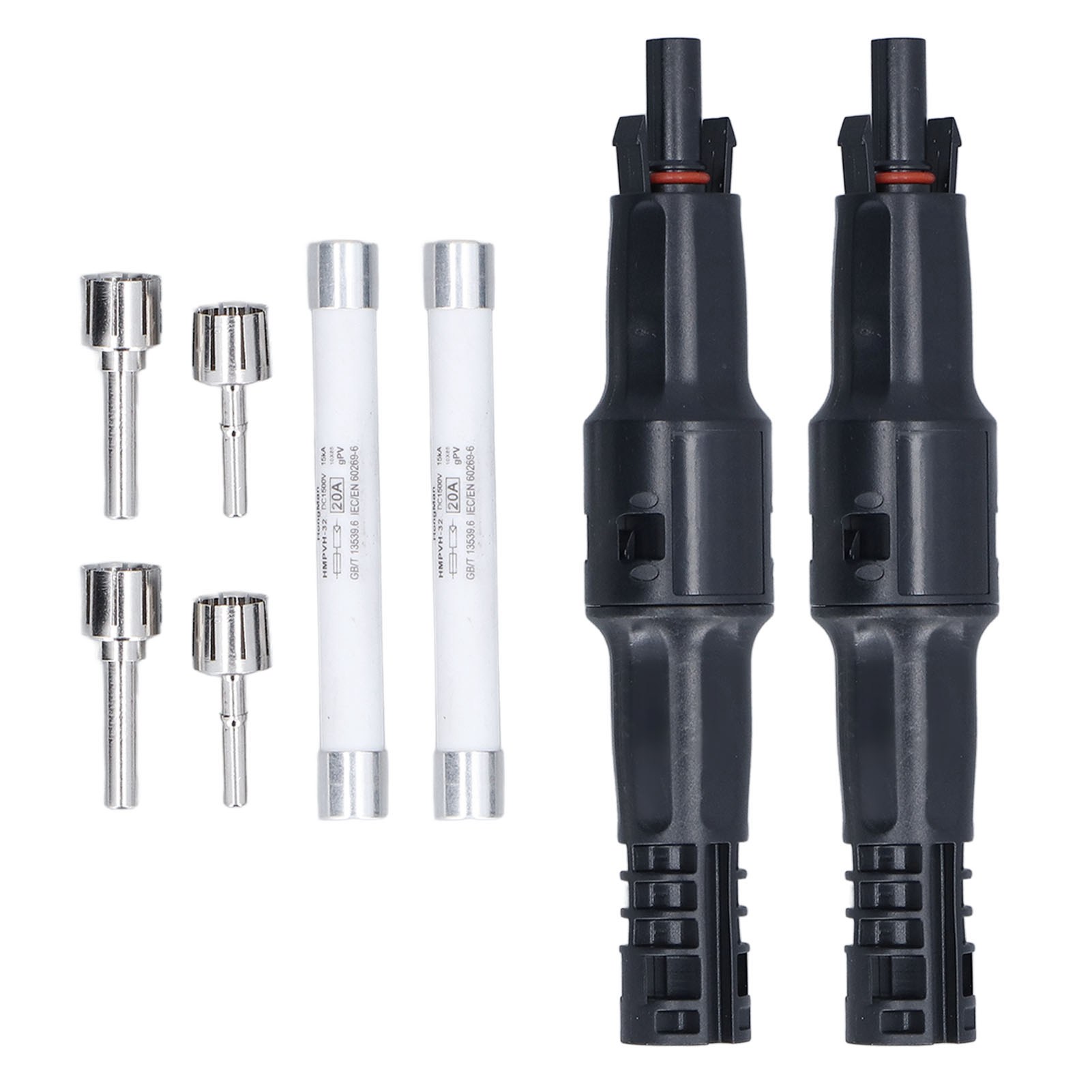 2er-pack Photovoltaik-steckverbinder (1500 V), Wasserdichtes Ppo-gehäuse (ip68), Uv-beständig, 20-a-solar-sicherungshalter