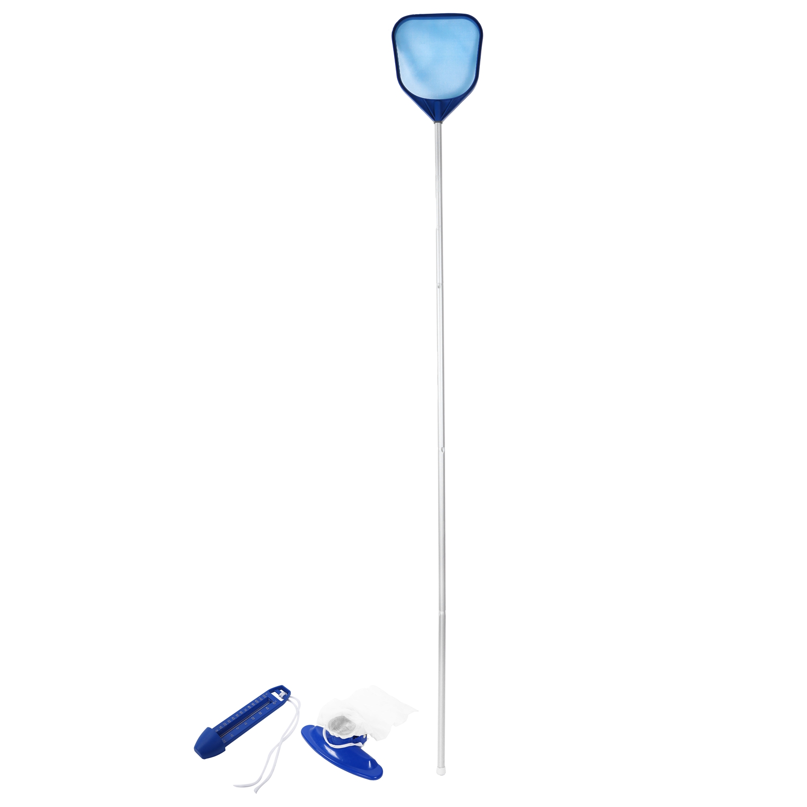 Poolreinigungsset Mit Laubsaugerkopf, Filter Und Thermometer. Reinigungszubehör Inklusive.