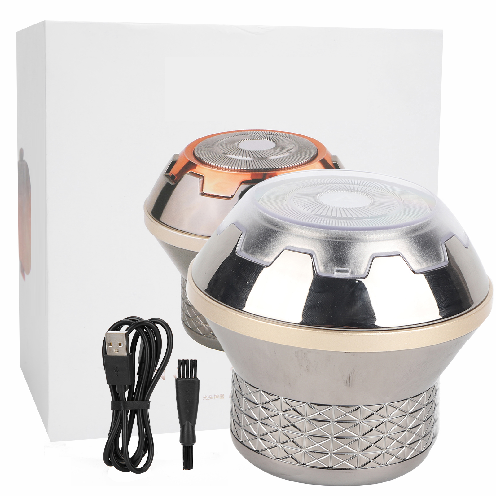 Wiederaufladbarer Und Wasserdichter Elektrorasierer Für Kopf, Bart Und Schnurrbart (herren)