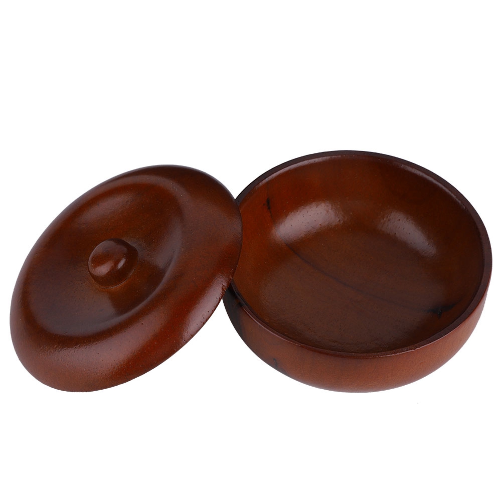 Rasierschale Aus Gummibaumholz Für Herren Mit Deckel, Für Seife Und Rasierschaum.