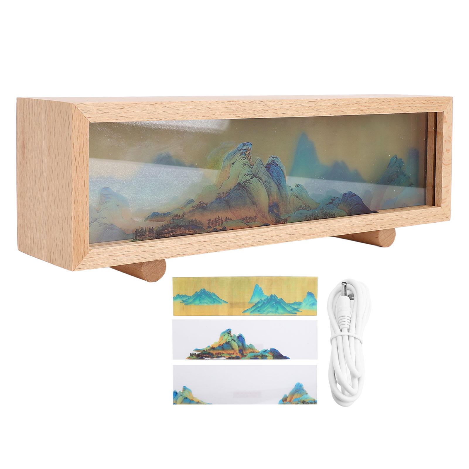Wiederaufladbare Led-schreibtischlampe Aus Acryl Und Massivholz Mit Touch-steuerung Und Stufenloser Helligkeitsregelung, Ideal Als Dekoratives Nachtlicht.