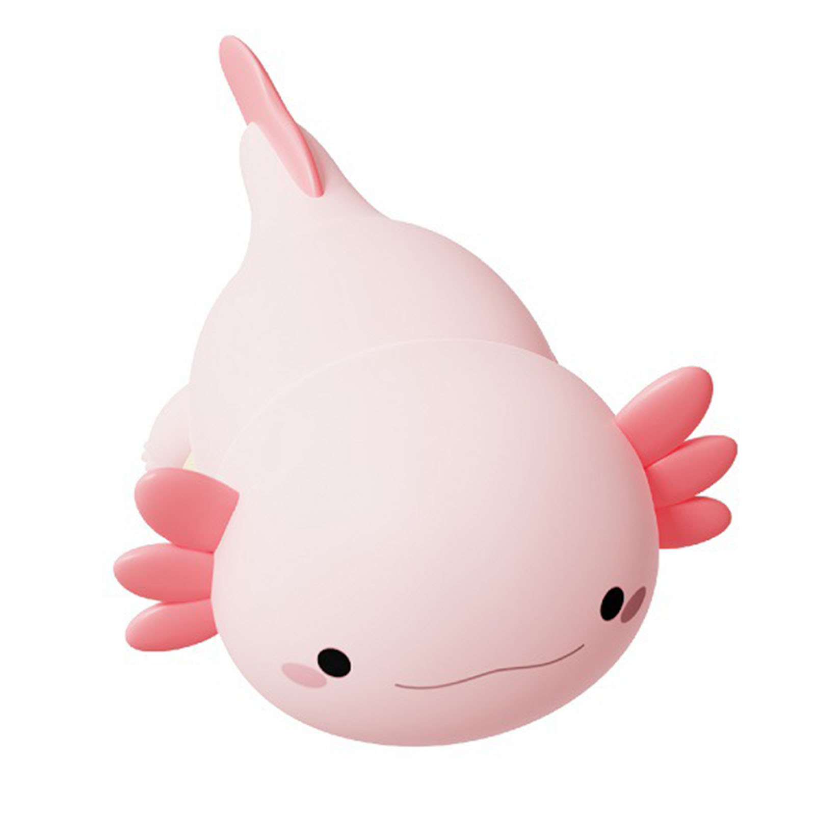 Wiederaufladbares Silikon-nachtlicht Mit Usb-anschluss, Timer Und Touch-steuerung In Form Eines Niedlichen Axolotls – Für Die Augengesundheit.