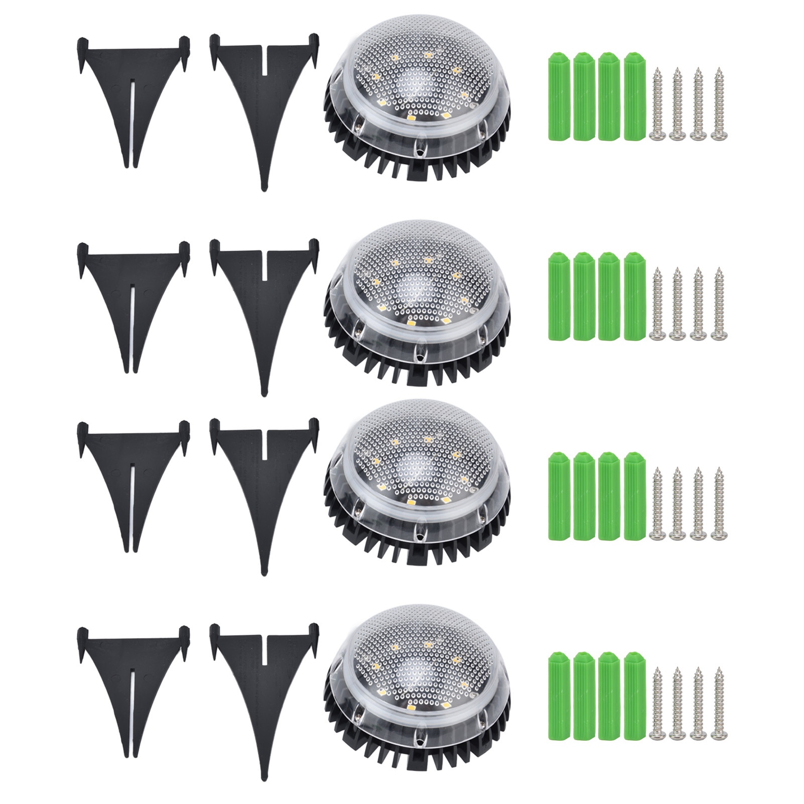 Set Mit 4 Wasserdichten Solar-bodenleuchten Mit Farbverlauf, 8 Leds, Für Die Terrasse