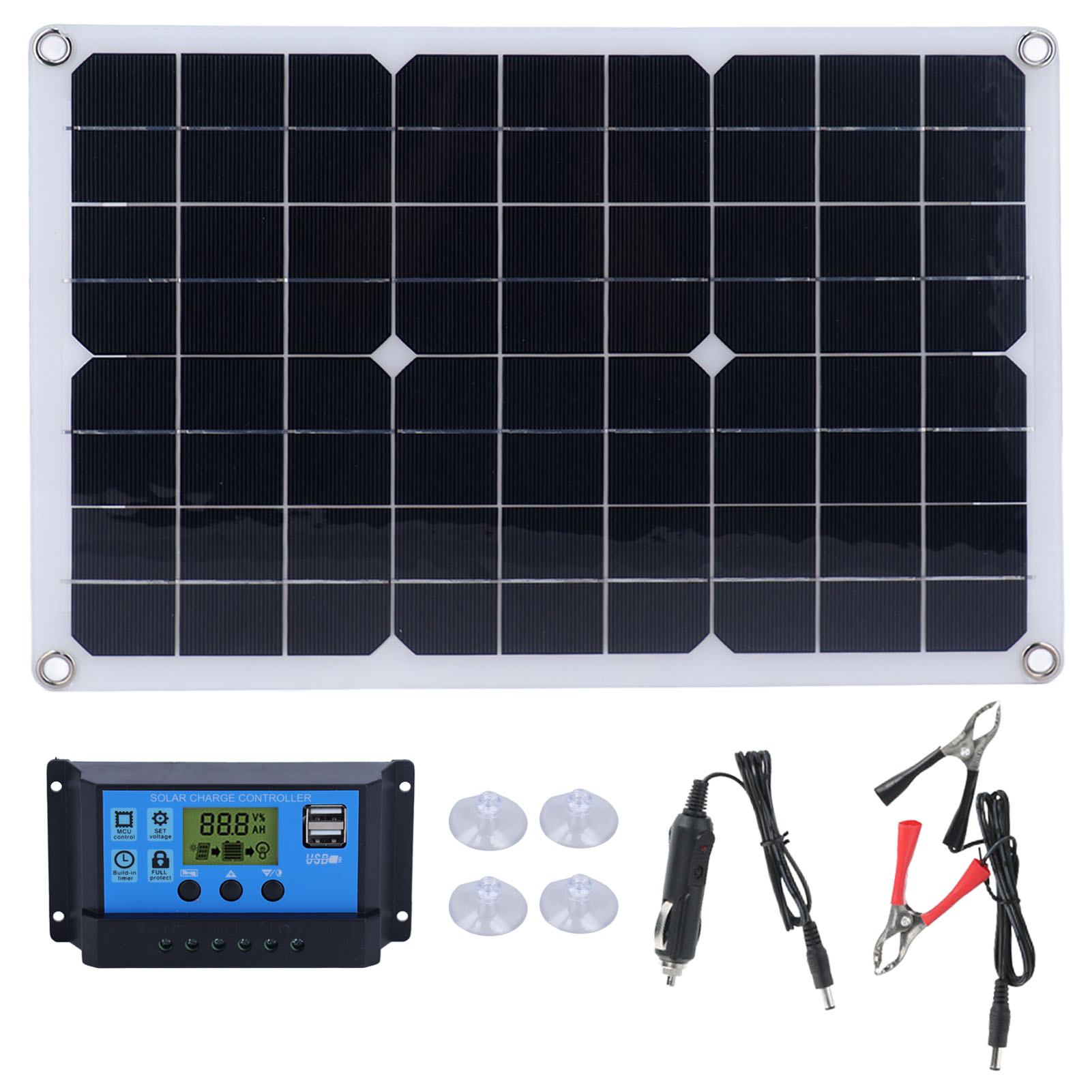 50w Monokristallines 18v Dc 1600ma Tragbares Solarmodul-set Mit Regler