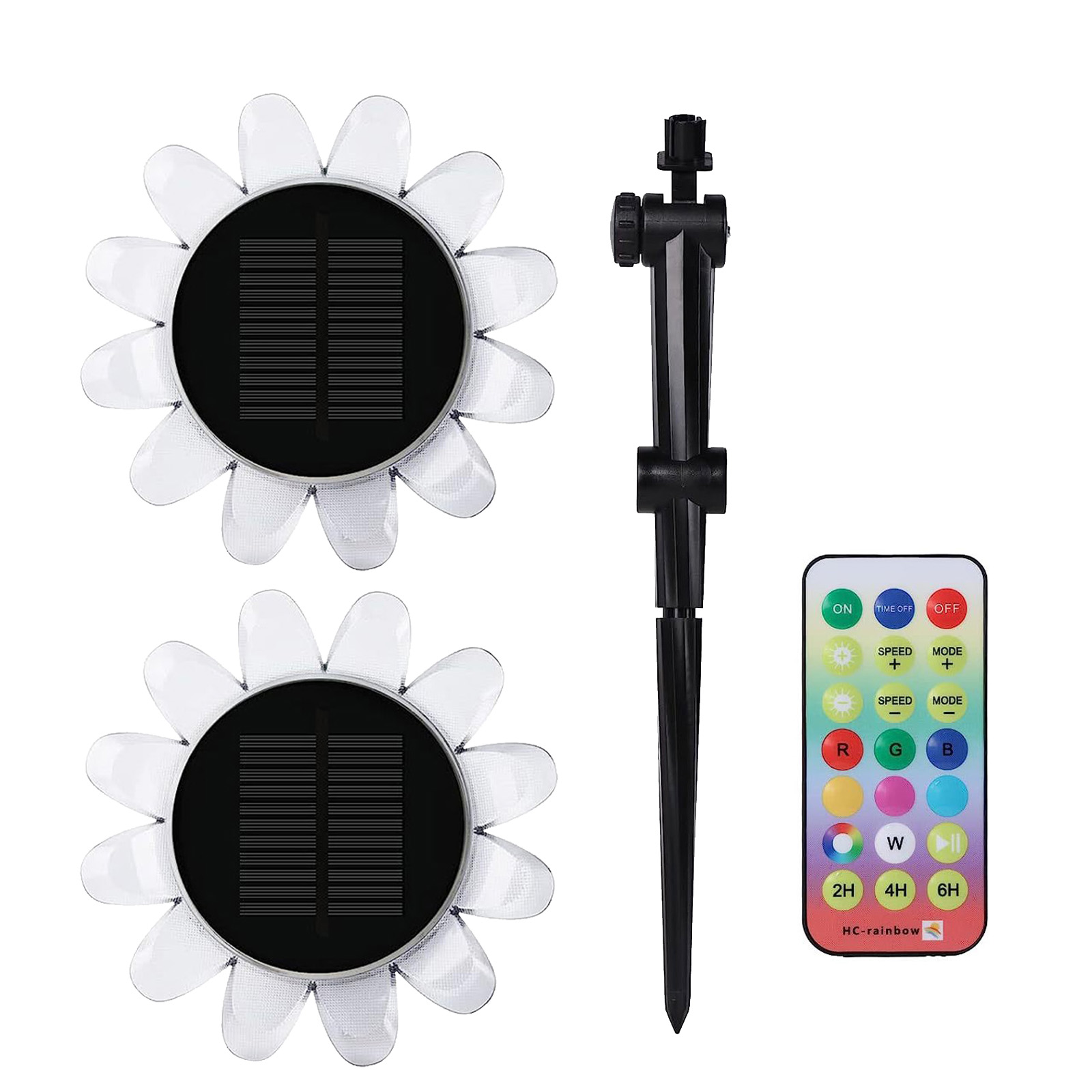 Wasserdichte Solar-gartenleuchte Für Den Außenbereich, Mehrfarbige Led-landschaftsbeleuchtung In Form Einer Sonnenblume, Dekorative Lampe Für Garten, Pool, Hof, Terrasse, 1 Lampe + 1 Ständer