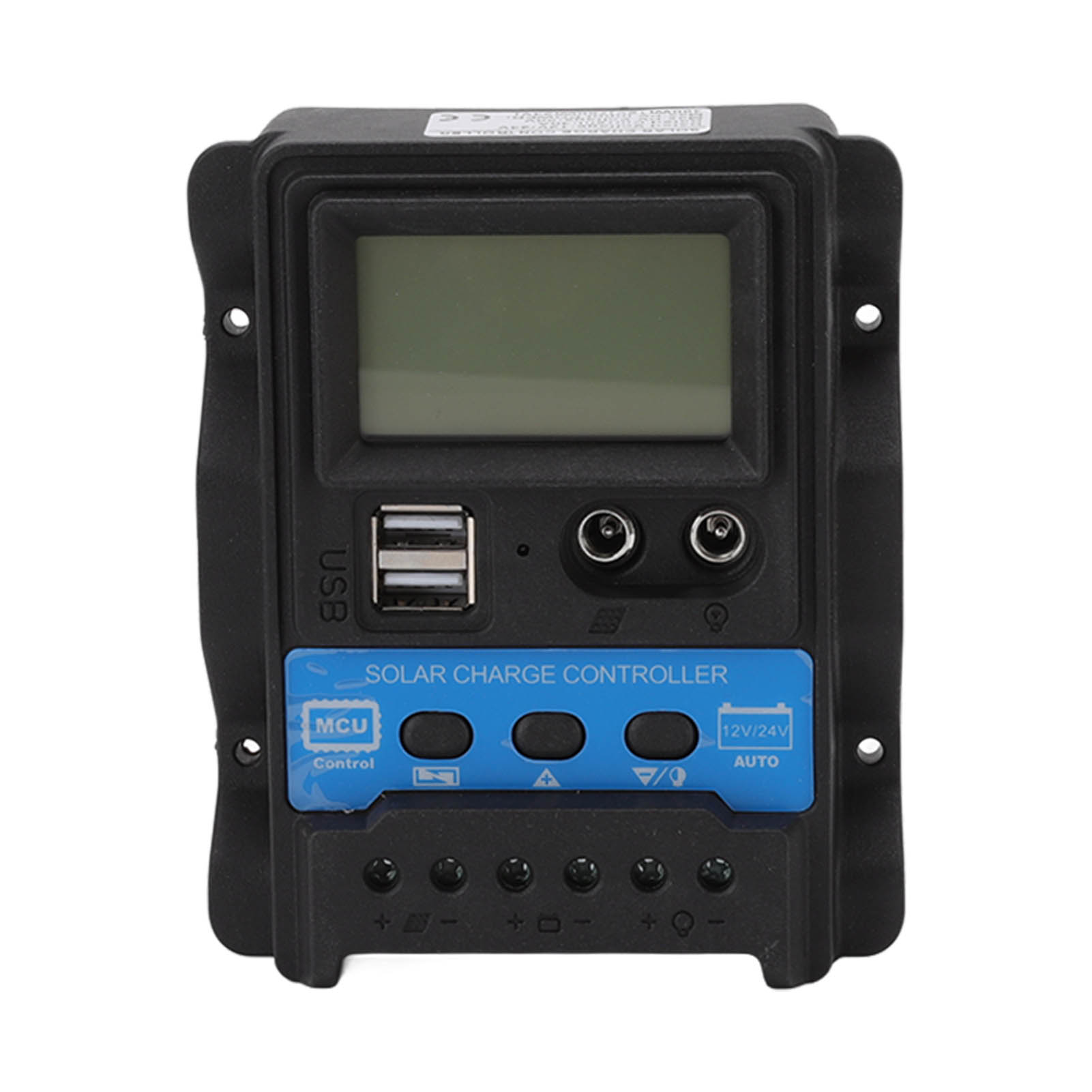 Automatischer 12v/24v-solarladeregler, Pwm-solarregler, Zwei Usb-anschlüsse, Lcd-display, 30a