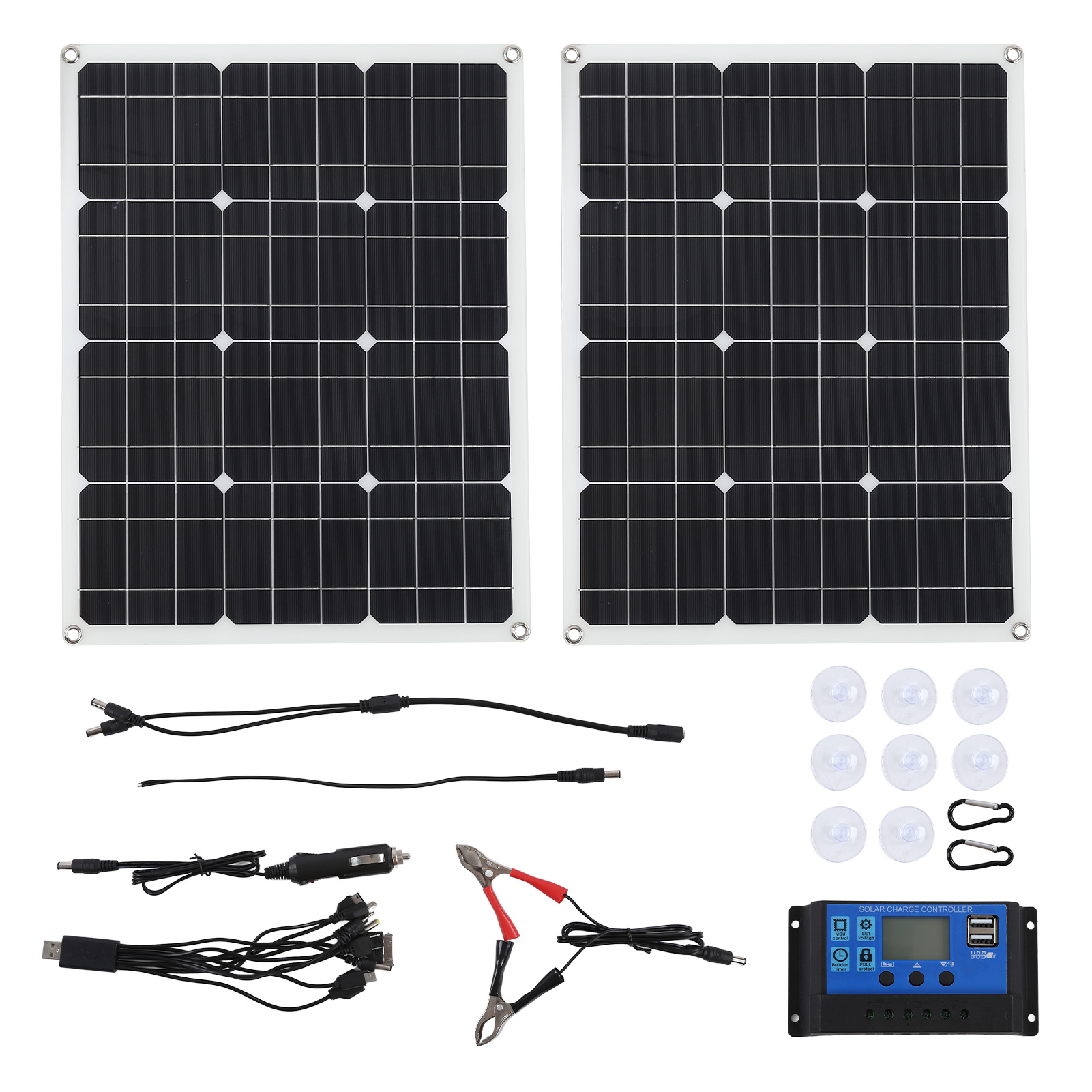 80-w-monokristallines Solarmodul Mit 60-a-solarladeregler, Hocheffizientes Photovoltaikmodul Für Wohnmobile Und Boote