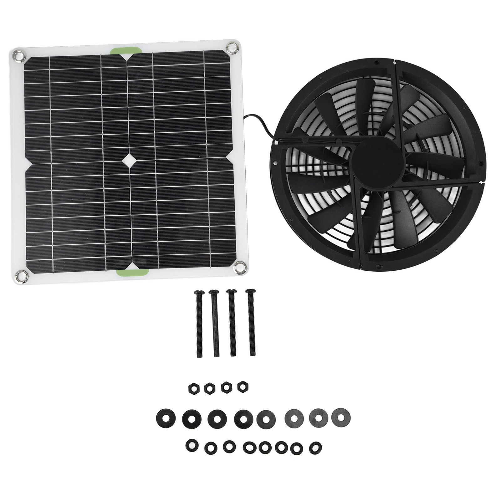 10-zoll-solarventilator-set (12 W, Wasserdicht), Rundes Belüftungsgehäuse, Abluftventilator Für Hühnerstall, Gewächshaus Oder Gartenhaus