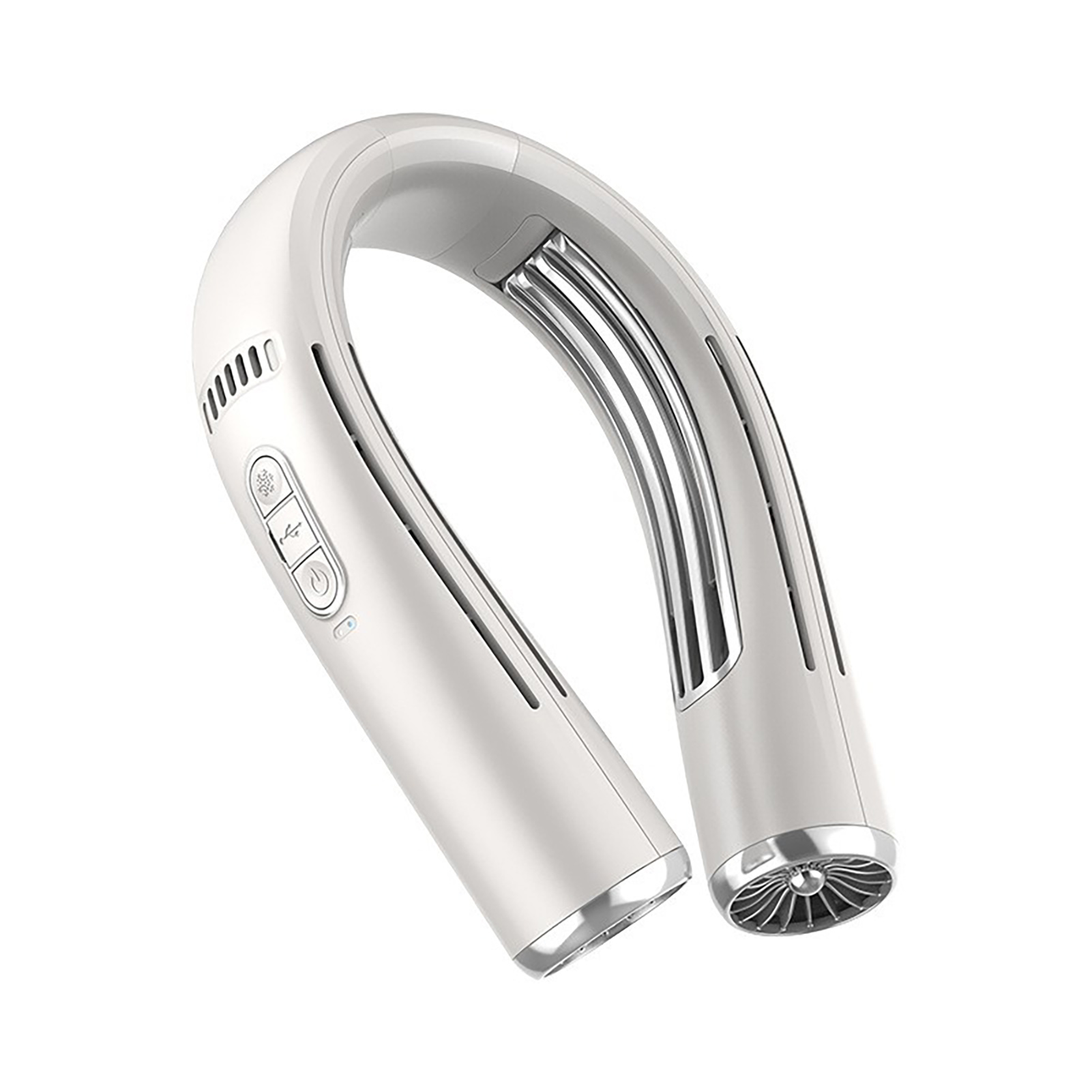Freihändiger, Tragbarer Nackenventilator, Usb-aufladbar, Ideal Für Camping Und Reisen, Aprikosenfarben.