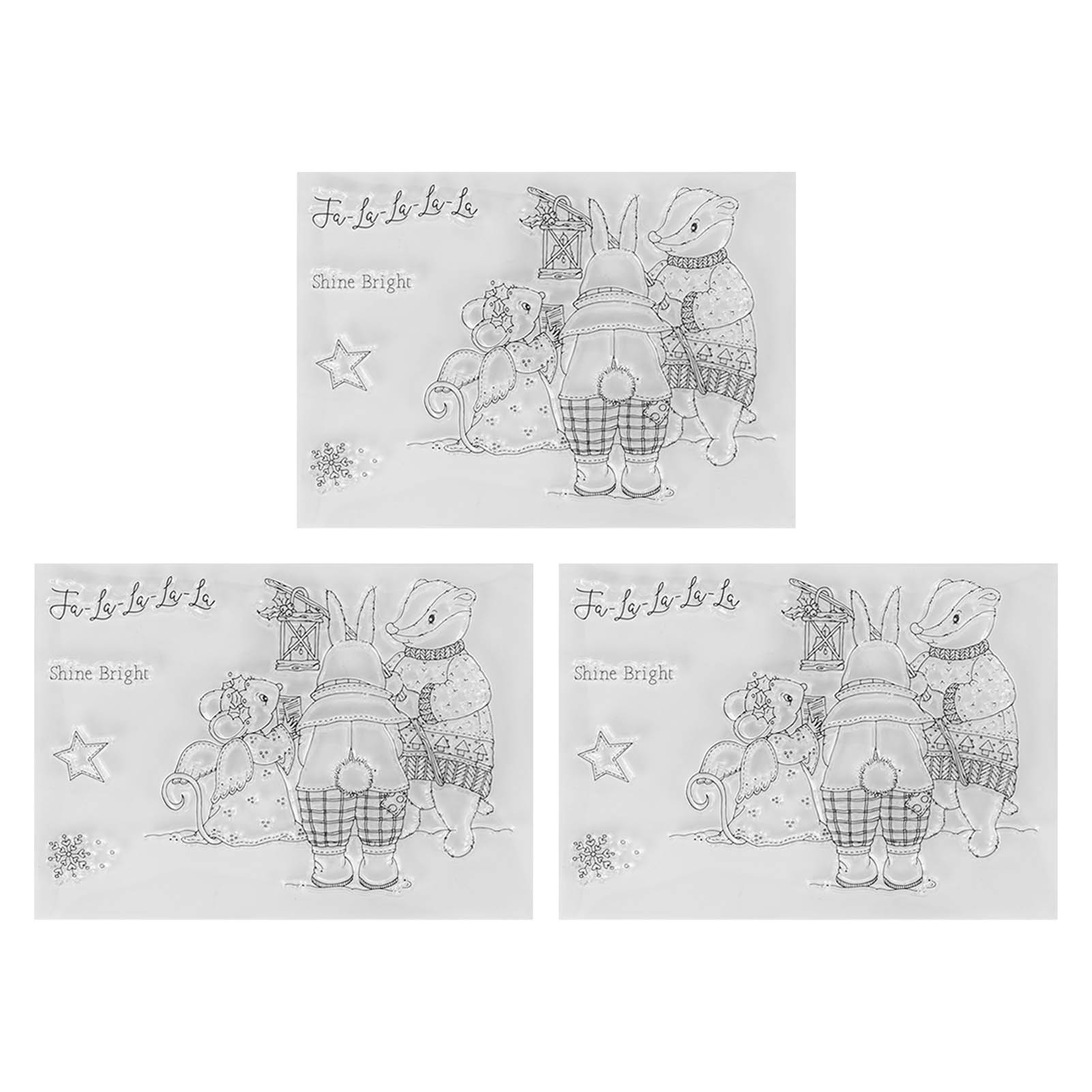 Set Mit 3 Wiederverwendbaren Und Sicheren Transparenten Tpr-stempeln Mit Tiermotiven, Einfach Zu Verwenden Und Für Viele Anwendungen Geeignet: Alben, Karten Und Umschläge.