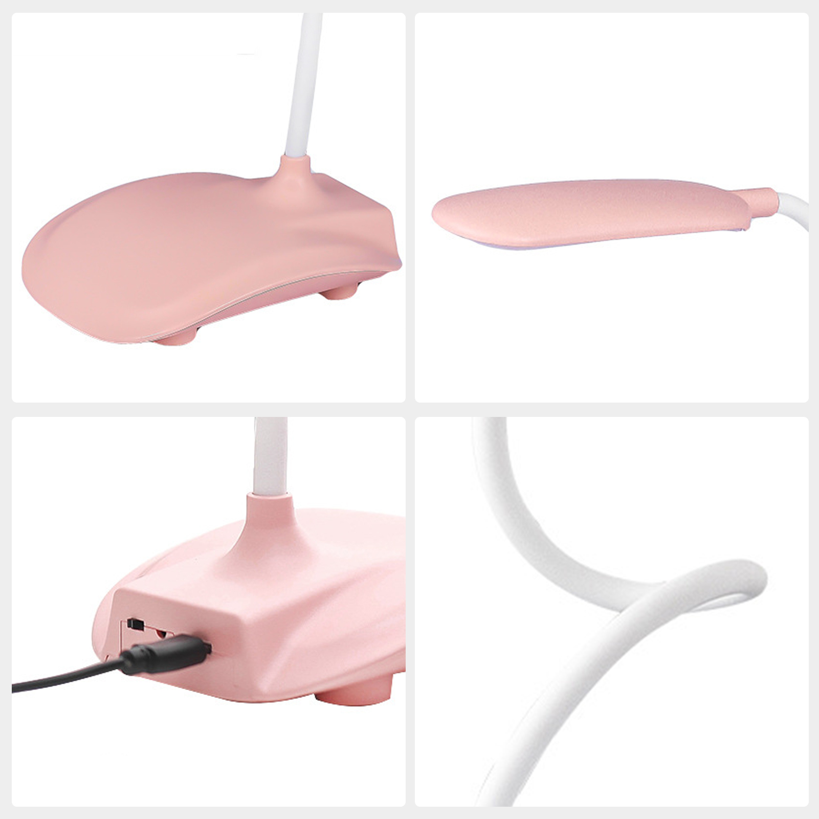 Usb-tischleuchte Mit Touch-funktion, Einstellbarer Helligkeit (3 Helligkeitsstufen), Warmem Licht, 360°-drehfunktion, Augenschutz, Lese-/schreibtischlampe