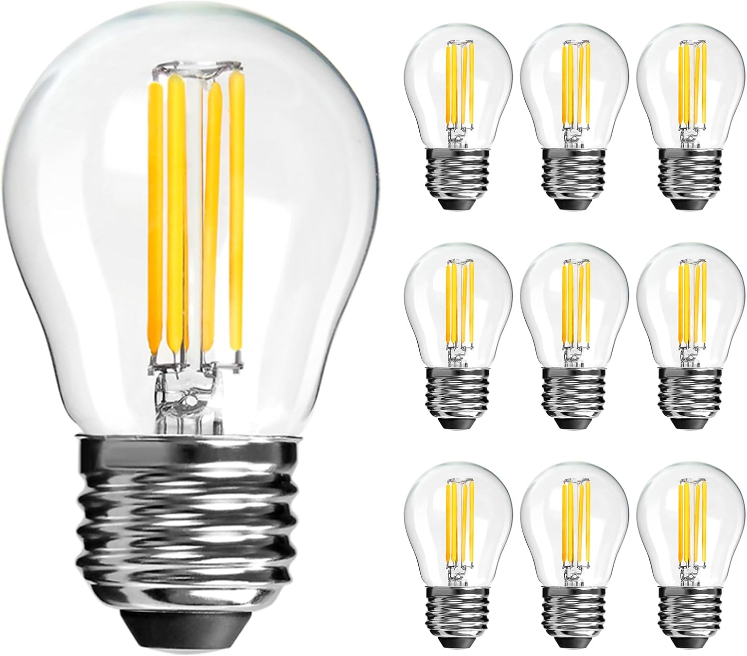 G45 E27 Dimmbare Led-lampen 4w 2700k 10er-pack Warmweiße „golfball“-lampen (g45) 40w Dimmbare Vintage-led-lampen Für Deckenventilatoren, Spiegel Und Pendelleuchten [energieklasse E]