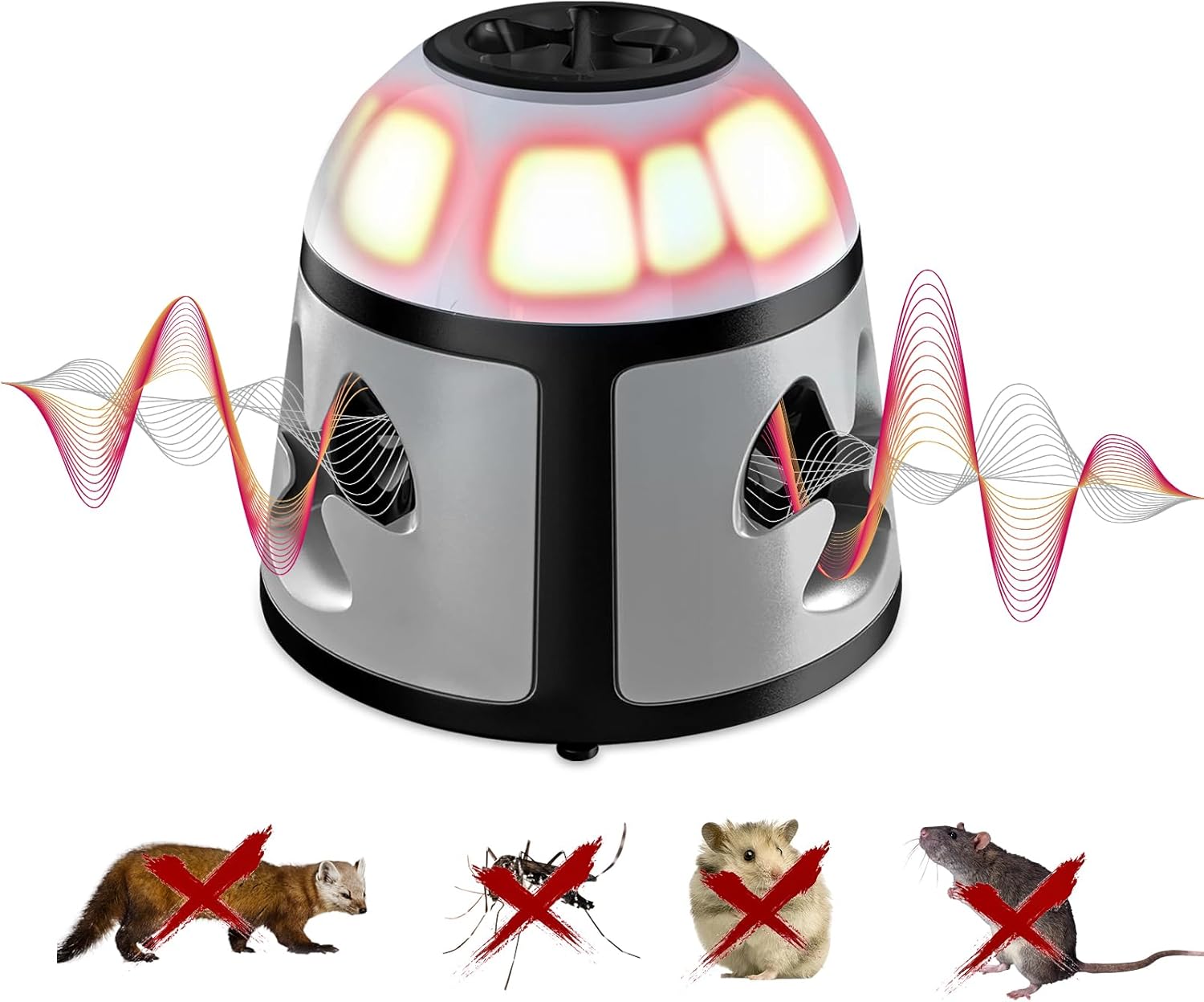 360°-ultraschallgerät Zur Mäuse- Und Rattenabwehr Mit Led-licht, Steckdosen-gerät Zur Mäuse- Und Nagerabwehr Für Den Innen- Und Außenbereich, Schädlingsbekämpfung Für Gärten Und Grünanlagen