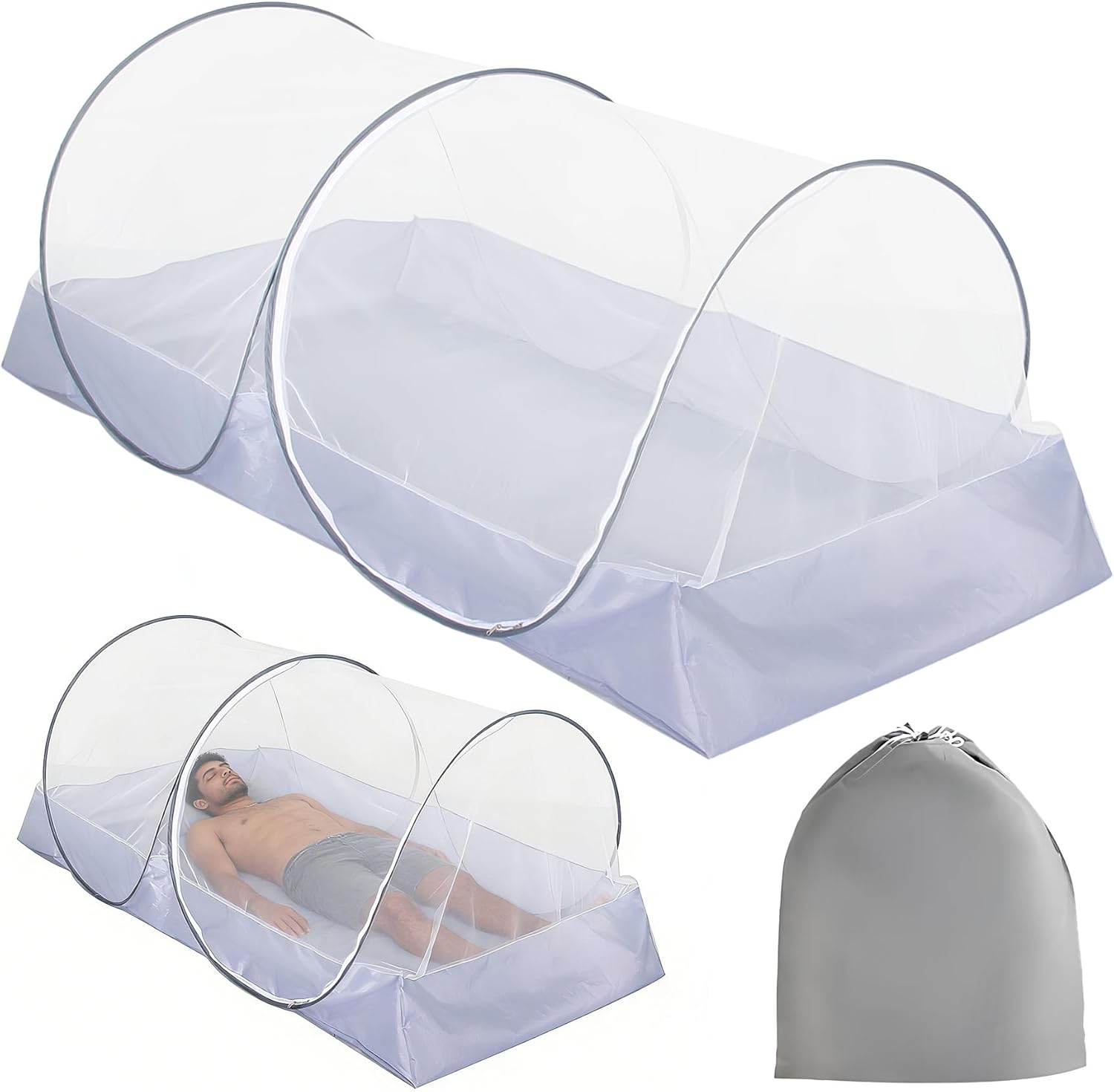 Moskitonetz Für Einzelbetten, Faltbar, Mücken- Und Insektenabweisend, Tragbar, Freistehend, Für Reisen, Bett, Camping Und Outdoor-aktivitäten, 200 X 100 X 73 Cm