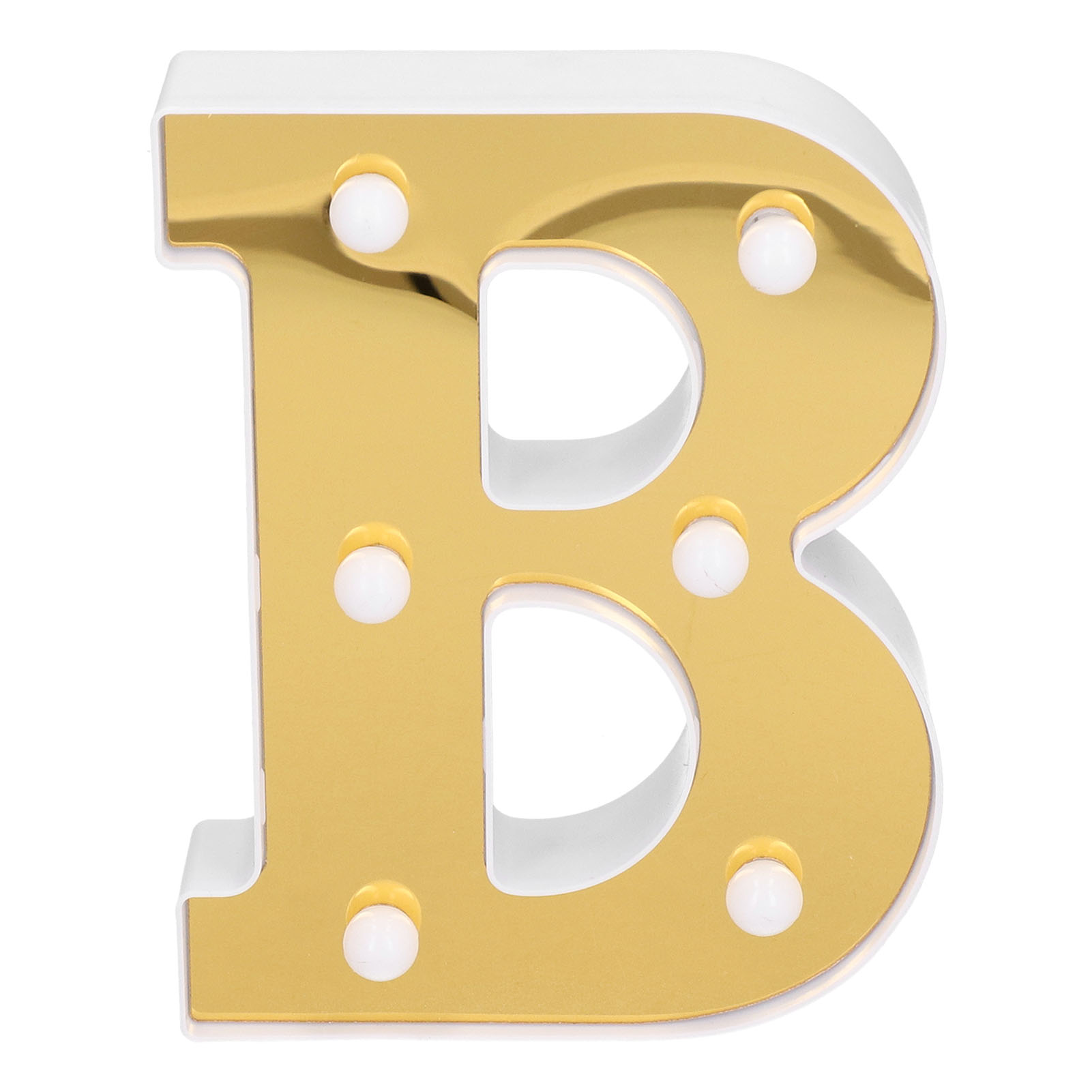 Goldfarbene Lampe In B-form, Innovatives Englisches Alphabet, Ideal Zur Dekoration Von Wohnungen, Bars, Clubs Und Partys (warmweiß).