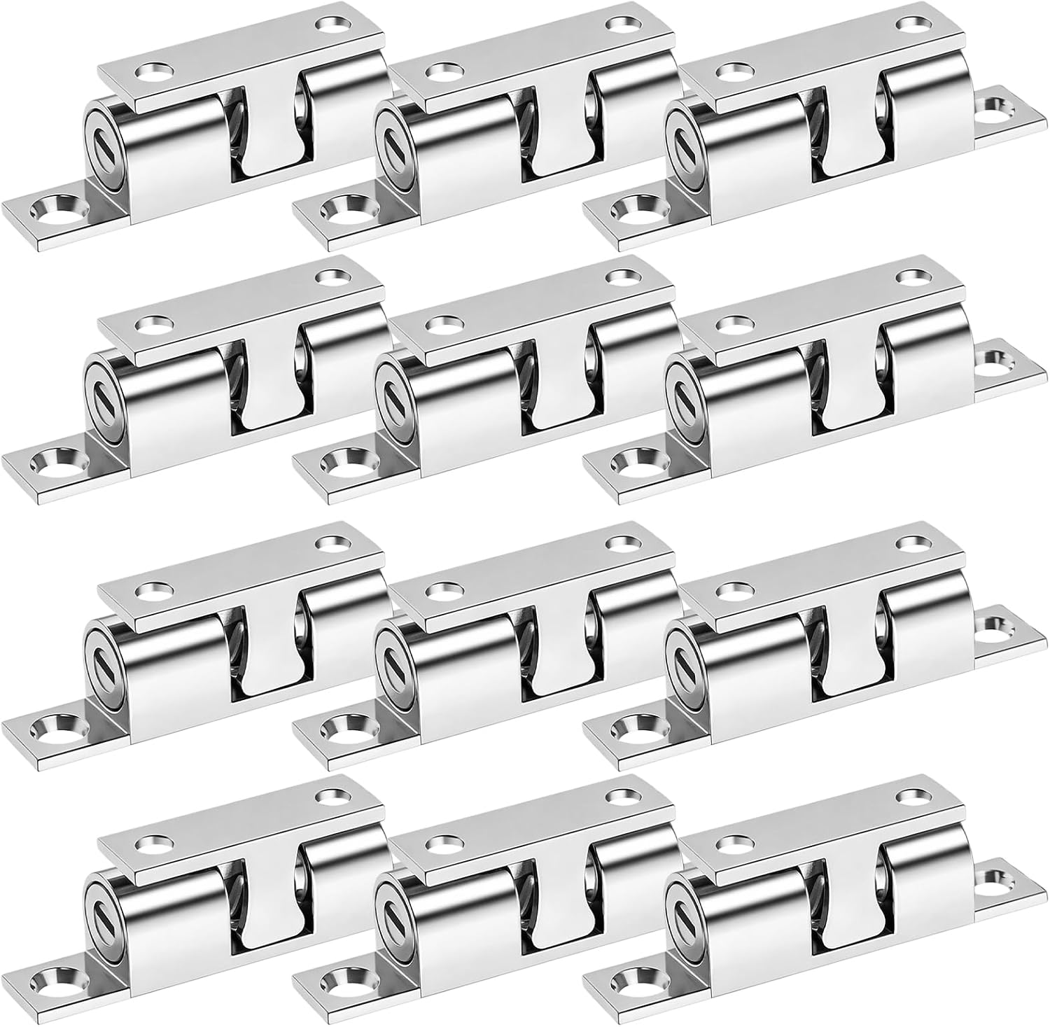 12 Stück Kugelriegel, Doppelrollentürriegel Aus Zinklegierung, Verstellbarer Kugelriegel, Türriegel Für Schränke Und Kleiderschränke (silber)