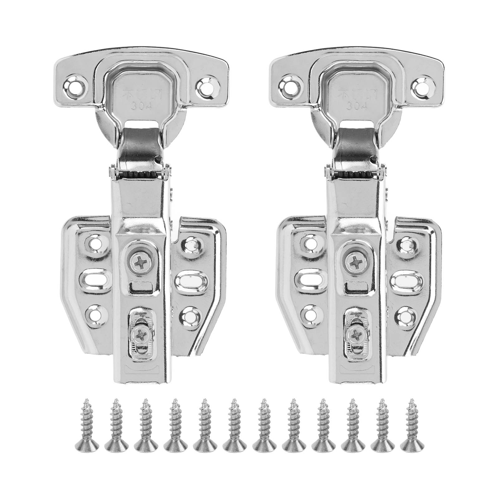 Edelstahl-scharniere Für Küchen- Und Badezimmerschränke, 2 Mm Dick, Öffnungswinkel 105–110°, Mit Soft-close-funktion, Mittig Abgewinkelt