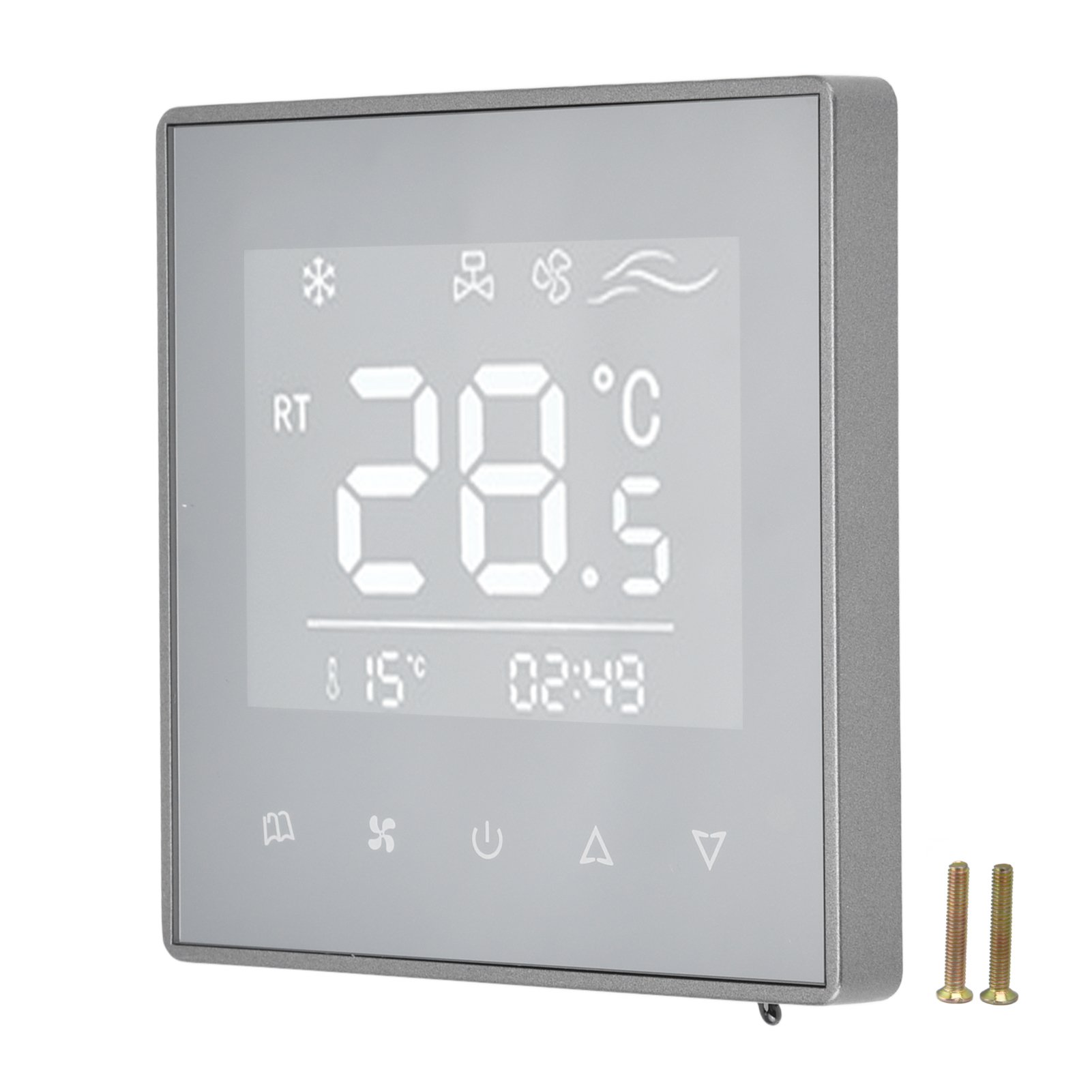 Intelligenter Digitaler Lcd-touch-thermostat Mit Temperaturregler Für Klimaanlagen, Ideal Für Zuhause Und Hotel (ac220v, Grau).