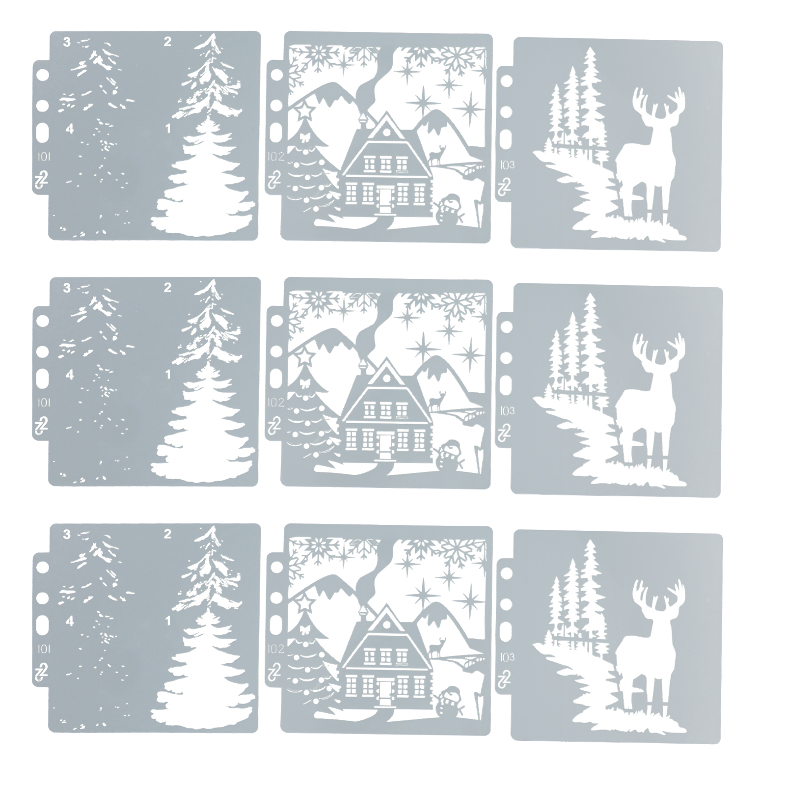 Selbstgemachte Weihnachtsschablonen, Niedliche Und Durchbrochene Designs, Zum Scrapbooking Und Basteln.