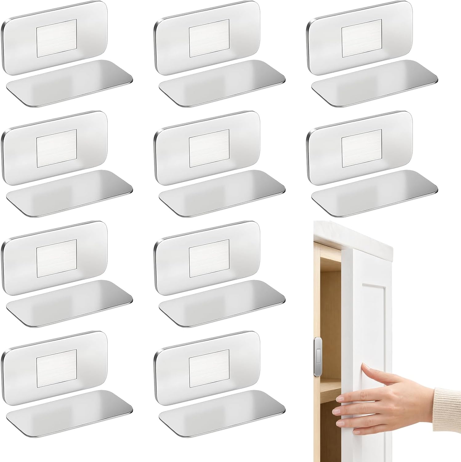 10er-pack Ultradünne Schranktürmagnete, Selbstklebende Magnetverschlüsse Für Möbel Und Schubladen, Starke Magnete Für Küchenschränke, Magnetische Türriegel Für Schrankverschlüsse, Kein Bohren Erforder