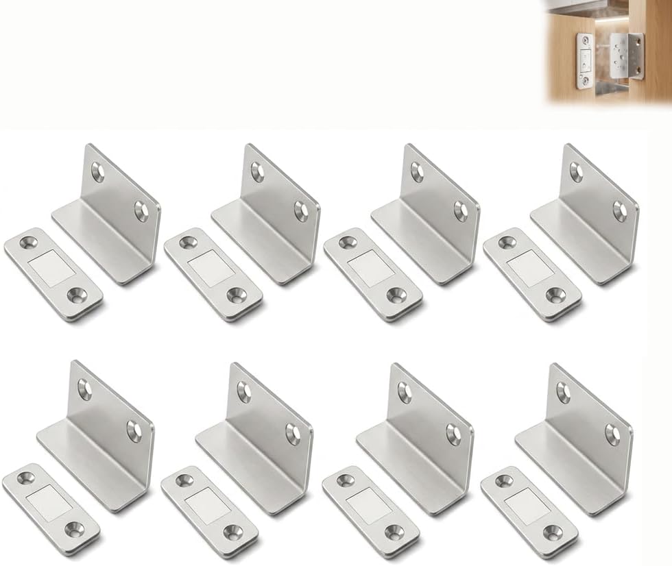 8-teiliger Magnetischer Schranktürverschluss, Selbstklebend, Kein Bohren Erforderlich 8 Stück, Ultradünne 2-mm-türmagnete, Selbstklebende Rückseite, Magnetverschluss Für Schränke, Möbel Und Schublade