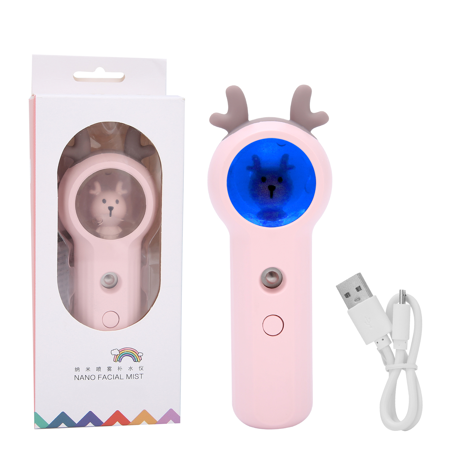 Tisch-vaporizer, Tragbarer Gesichts-vaporizer, Usb-aufladbarer Gesichtsbefeuchter, Rosa