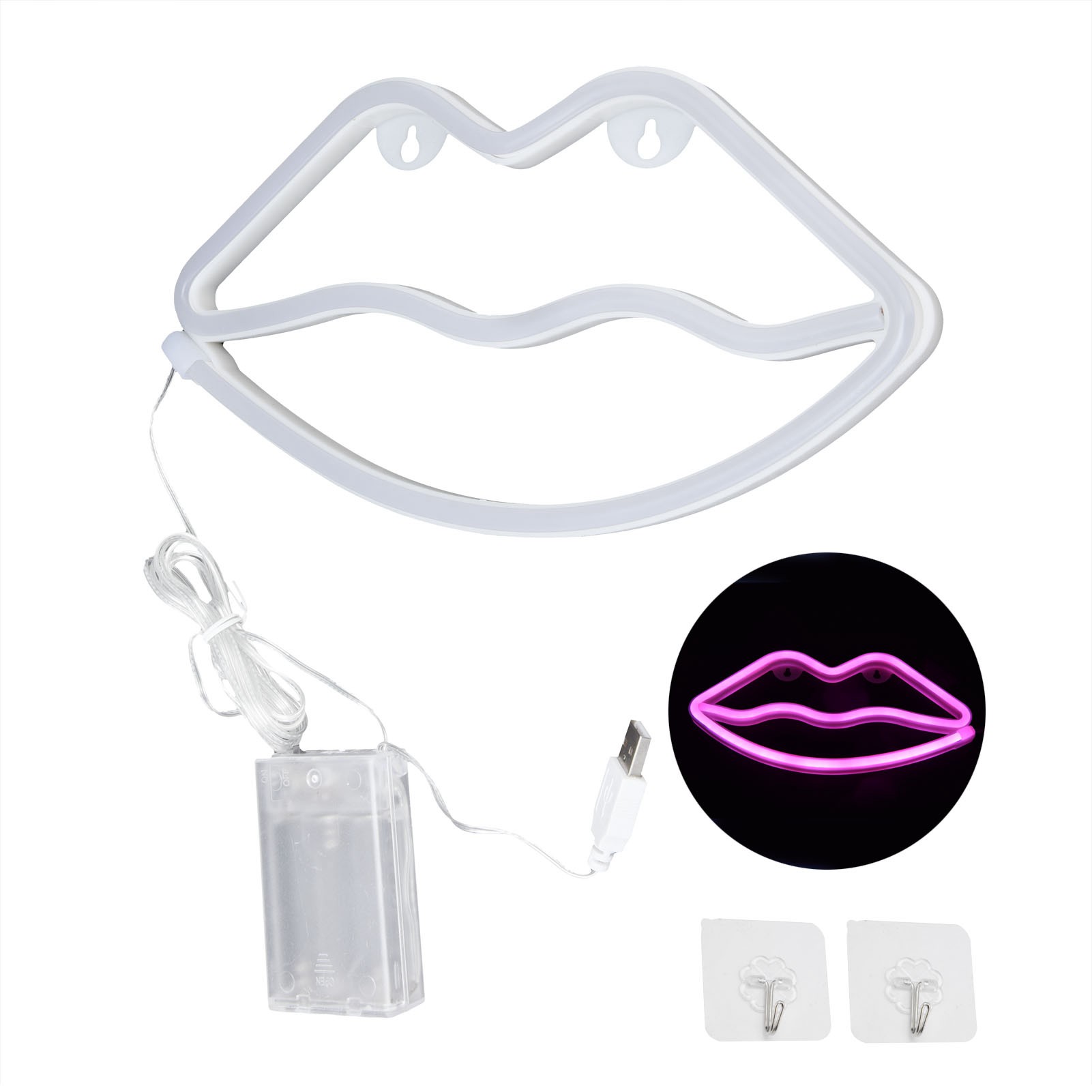 Dekorative Led-neon-nachtleuchte In Lippenform, Betrieben Mit Usb Oder Batterien, Für Schlafzimmer, Bars Oder Festivals. Ideal Für Schlafzimmer, Bars Oder Jeden Anderen Anlass.
