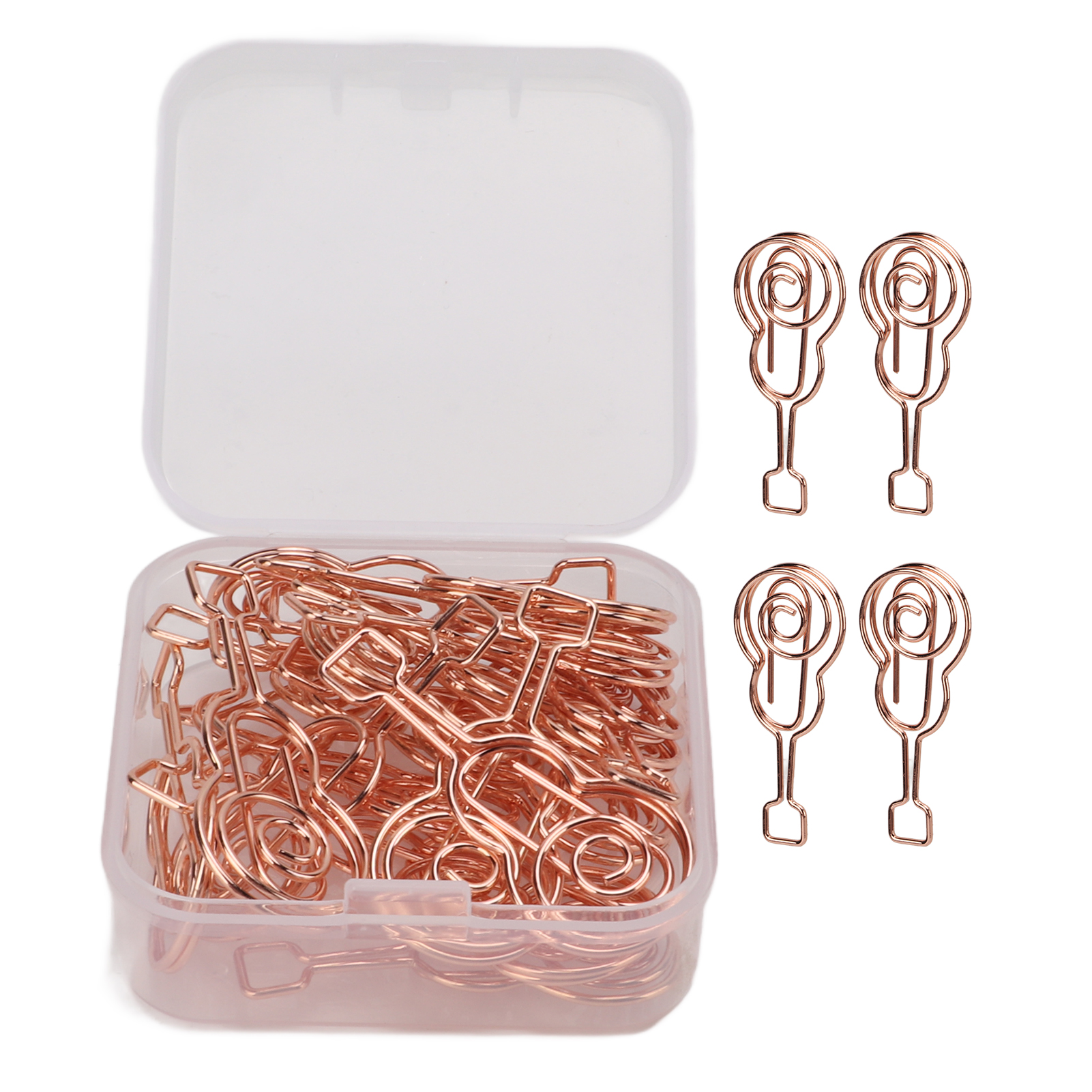 Set Mit 20 Büroklammern Aus Metall In Gitarrenform, Roségoldfarben, Leicht Und Tragbar, Zum Abheften.