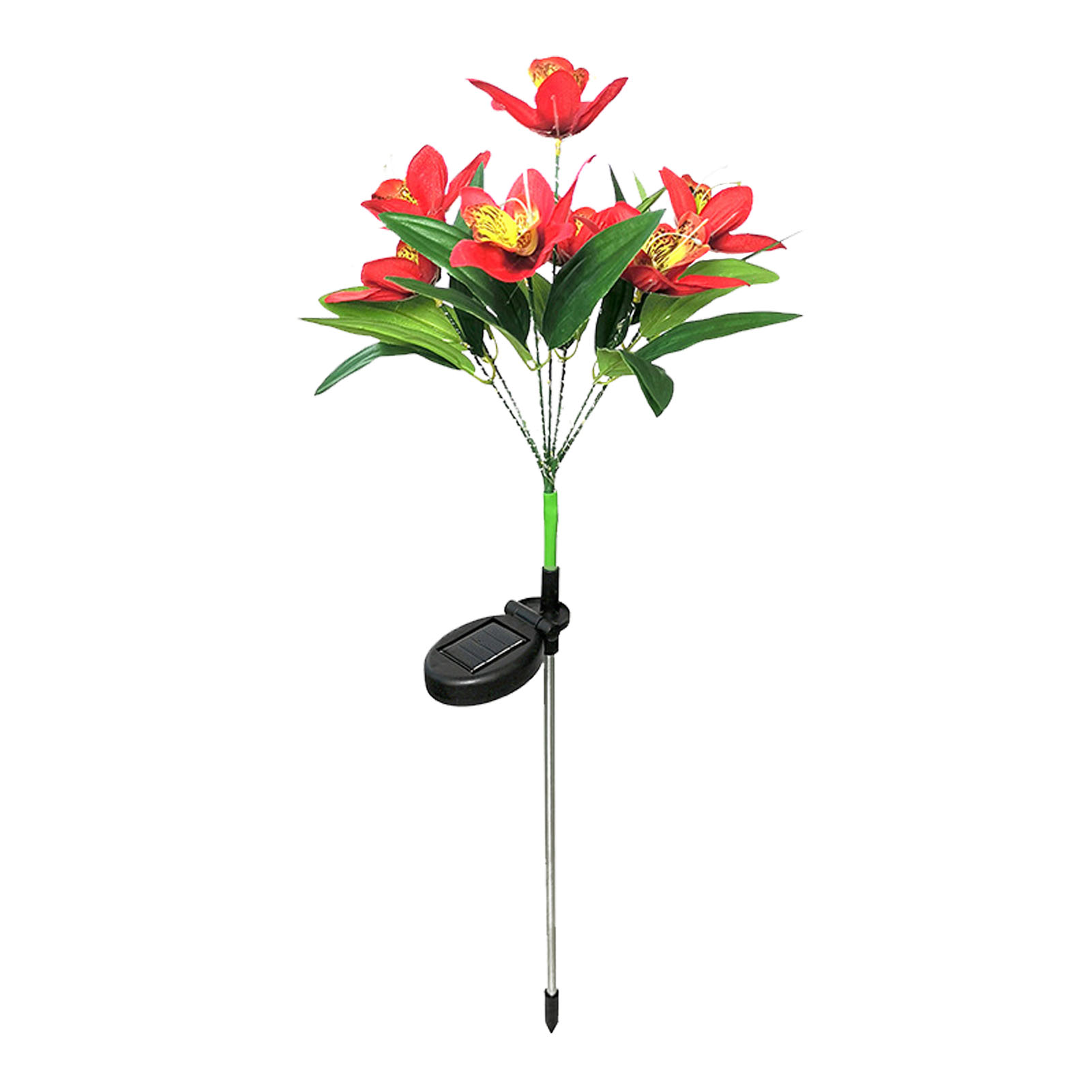 Blumenförmige Led-solarleuchte, Außendekoration, Garten, Rasen, Wasserdichtes Rotes Licht