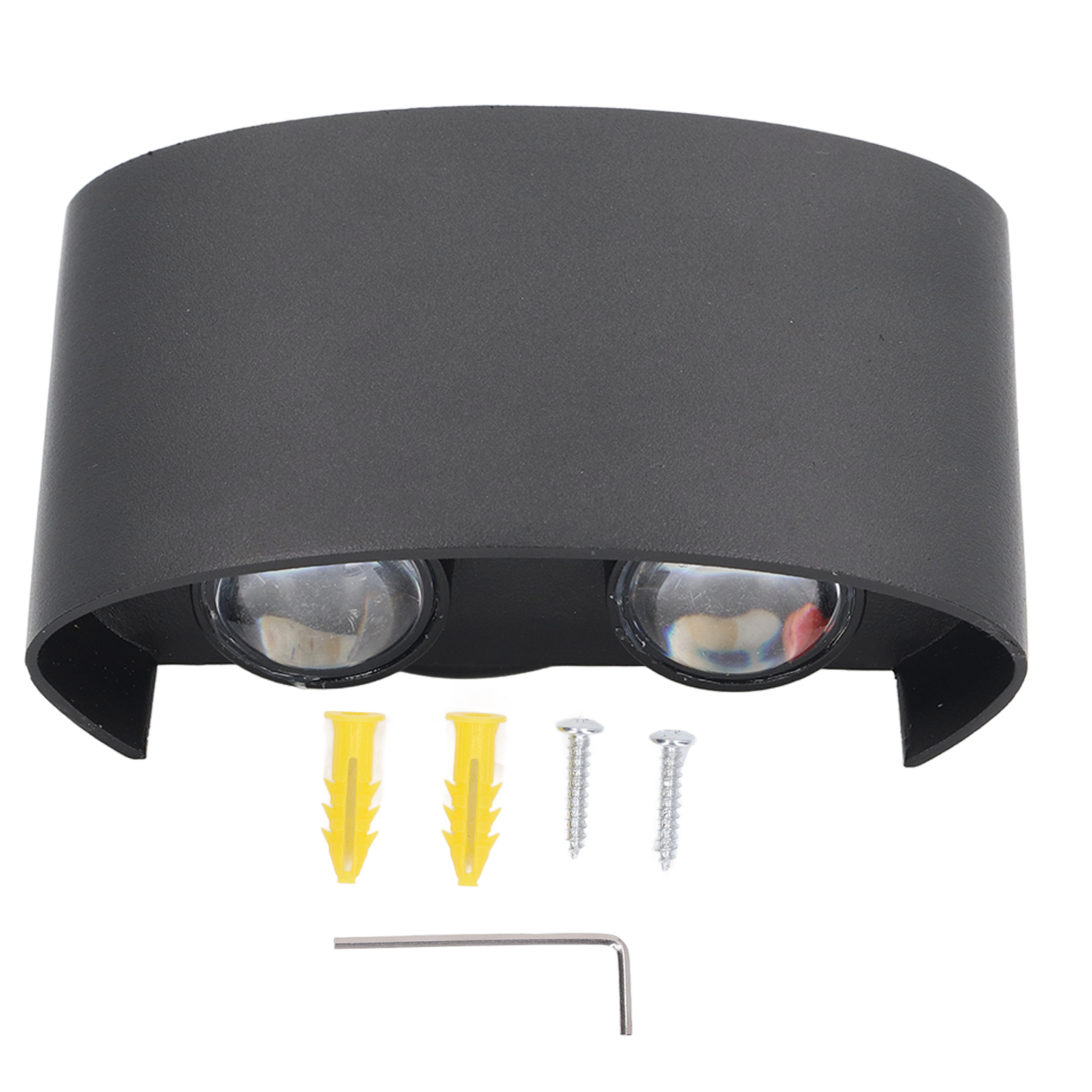 4-w-led-wandleuchte, 3000 K Warmweiß, Wasserdichtes Aluminiumgehäuse, Nach Oben Und Unten Gerichtete Außenbeleuchtung Mit Diffusorschirm, Inbusschlüssel, 85–265 V