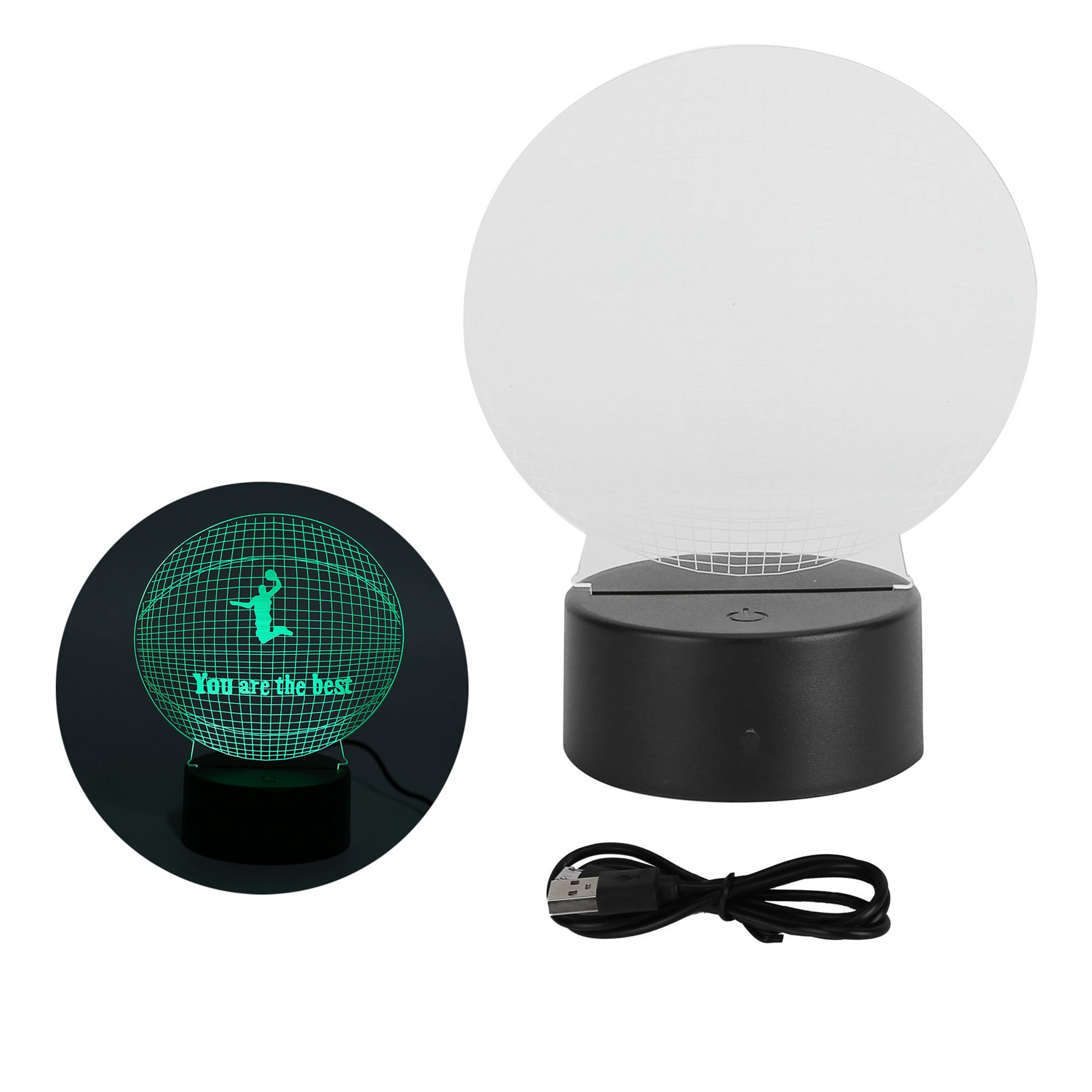 3d-led-touch-nachttischlampe In Form Eines Basketballs, Ideal Zur Dekoration Eines Kinder- Oder Jugendzimmers. Betrieb Über Usb Oder Batterien Möglich.