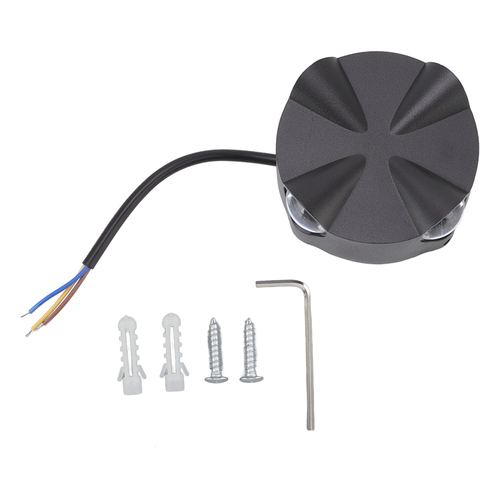 Runde Led-wandleuchte Aus Schwarzem Aluminium Im Industriestil, Für Den Innen- Und Außenbereich, Ideal Für Einen Hof Oder Ein Möbelstück (4 W).