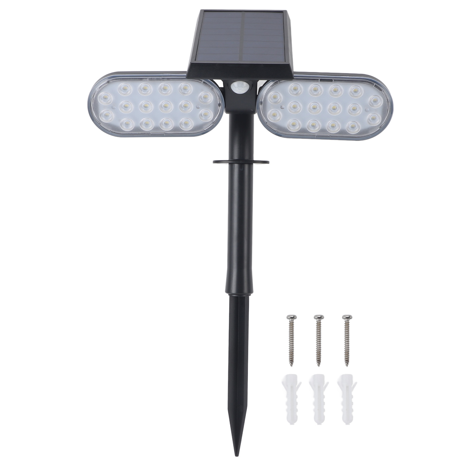 Solar-wandleuchte Mit Bewegungsmelder, 2 Helle, Wasserdichte Led-strahler (ip65) Für Garten, Veranda Und Gehwege.