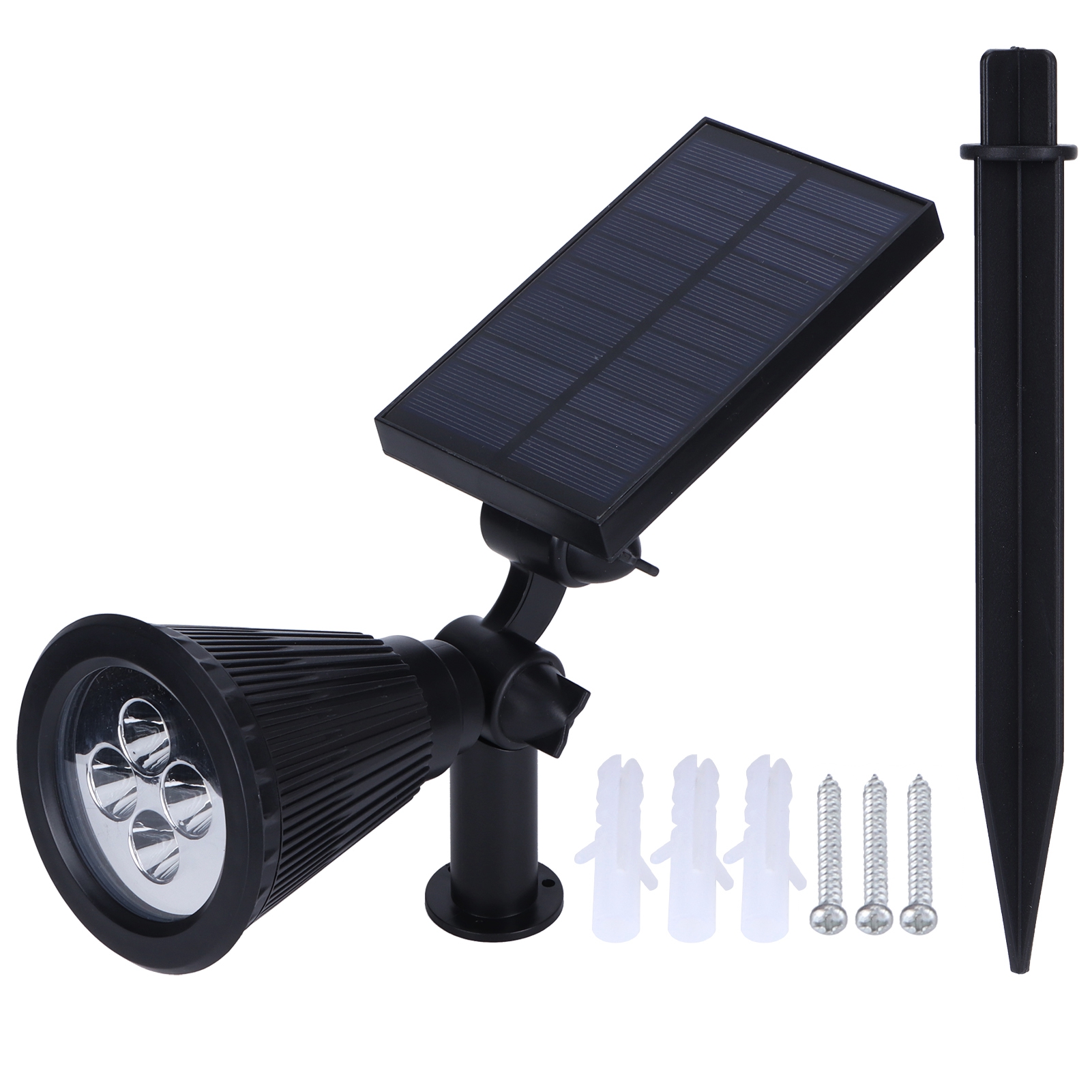 Ip65 Wasserdichte Led-solarleuchte Für Rasen, Garten, Hof, Außendekoration, Schwarz