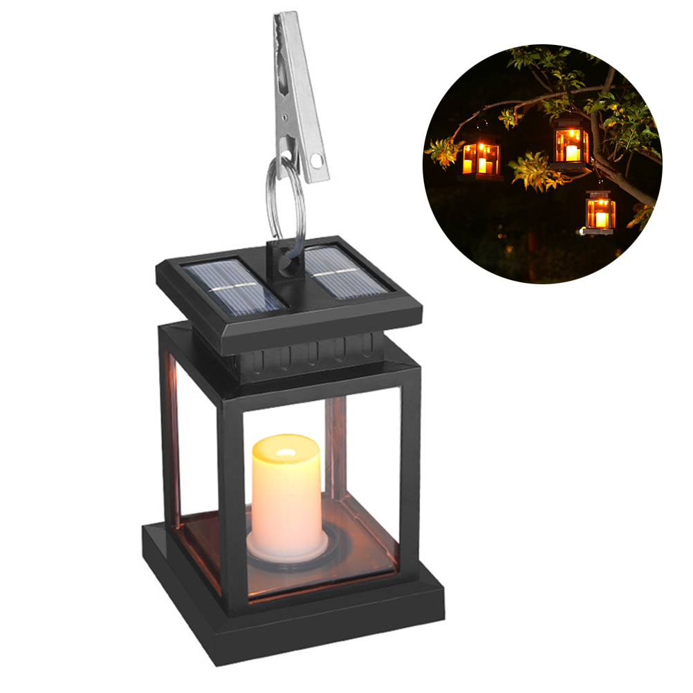 Solar-led-außenlaterne, Hängende Solar-gartenlampe Mit Dekorativer Kerze, Wasserdicht.