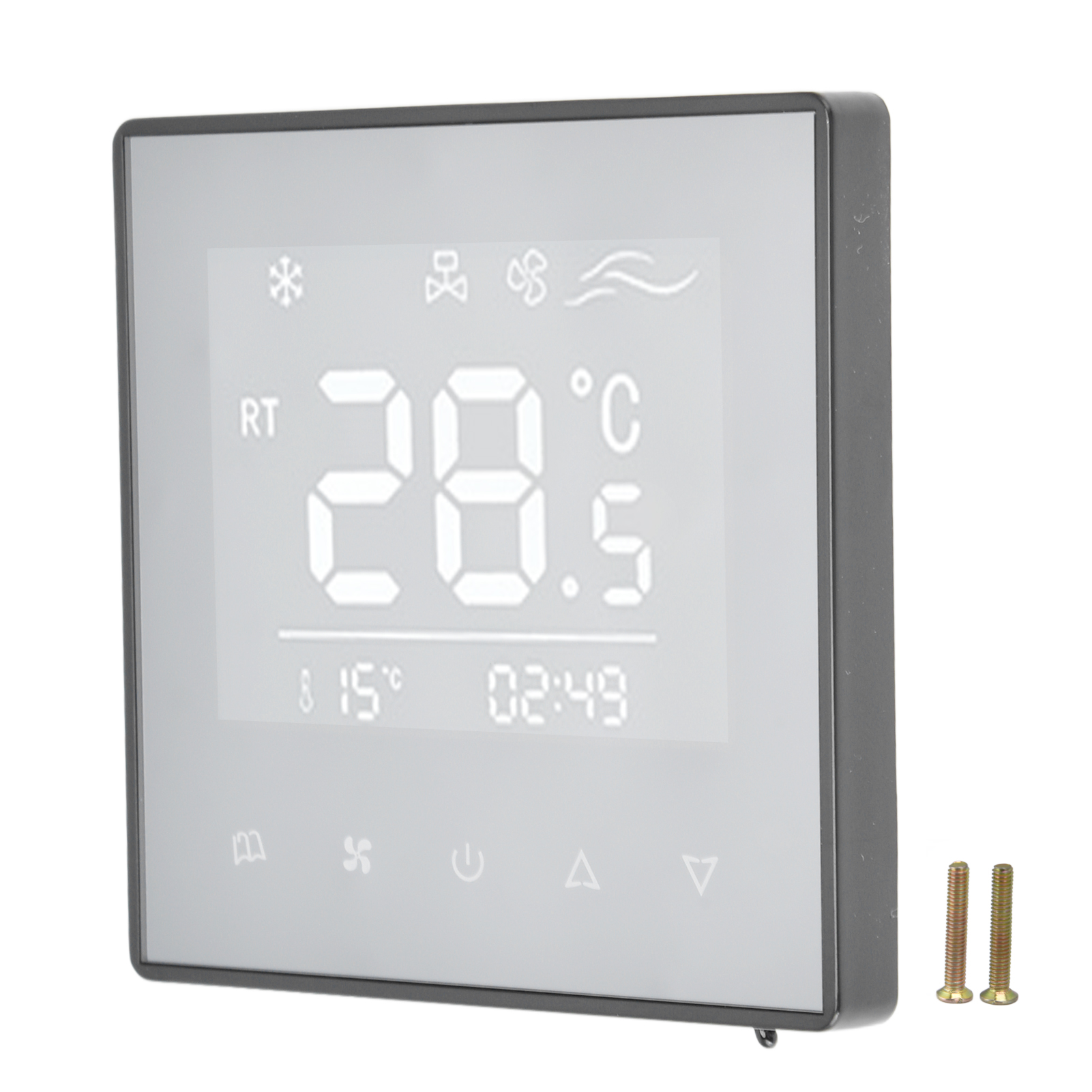 Intelligenter Digitaler Lcd-touch-thermostat Für Klimaanlagen, Ideal Für Zuhause Und Hotel (ac220v, Schwarz).