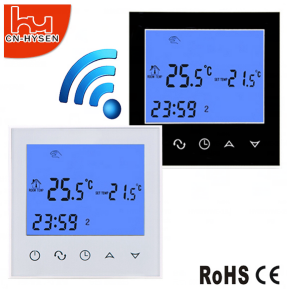 Intelligenter, Programmierbarer Wlan-thermostat Mit Digitalem Lcd-display, Schwarzer Drahtloser Temperaturregler