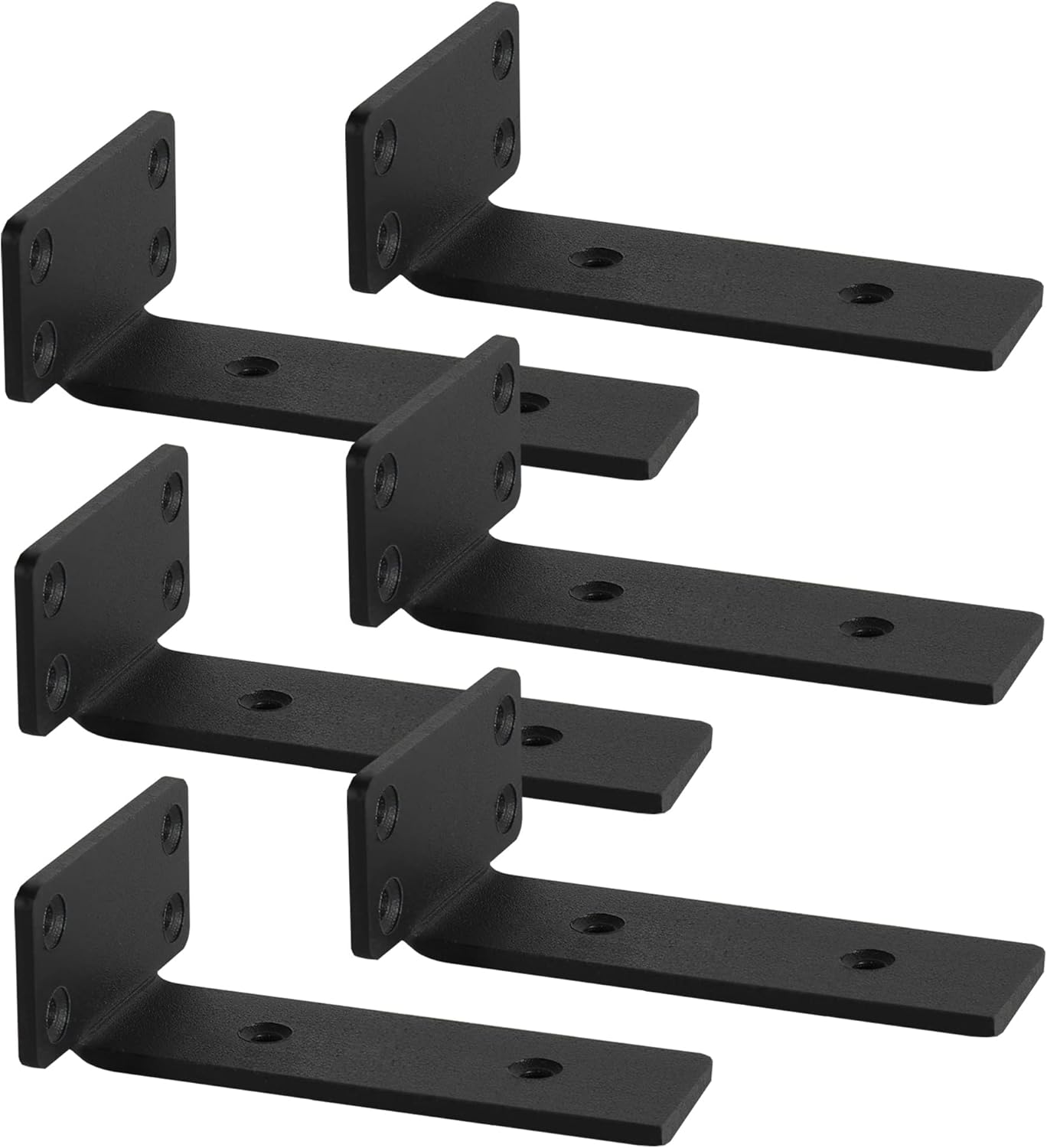 6er-set Robuste 15-cm-wandregalhalterungen, Schwarz Robuste Halterung, Wandregalstütze, Befestigungswinkel