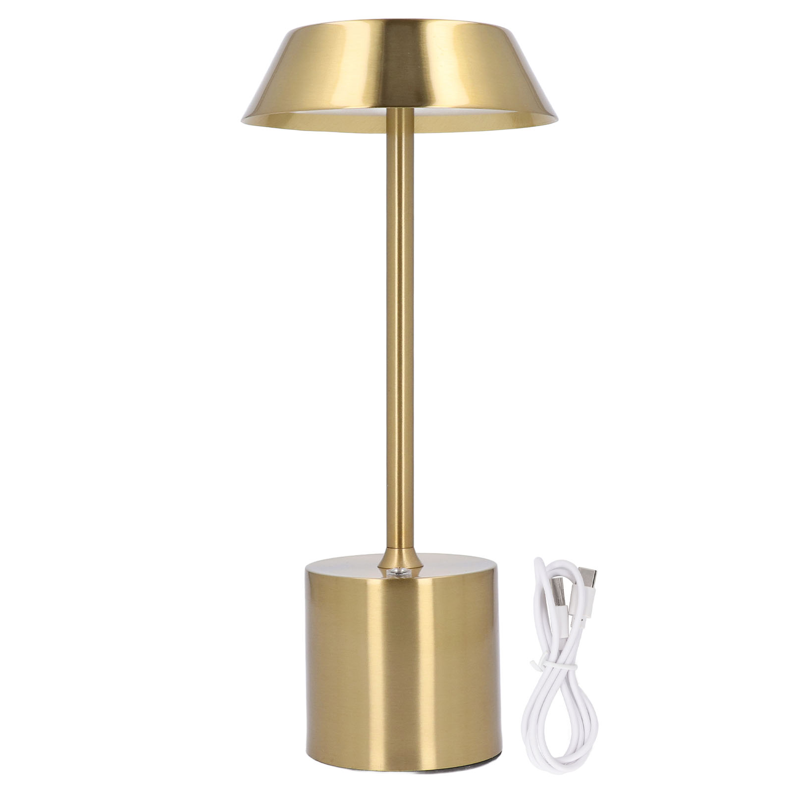 Goldene Kabellose Led-schreibtischlampe, Wiederaufladbar, 3 Farben, Touch-bedienung, Dimmbar, Batteriebetrieben, Ideal Für Schlafzimmer, Restaurants, Gärten, Camping Und Bars.