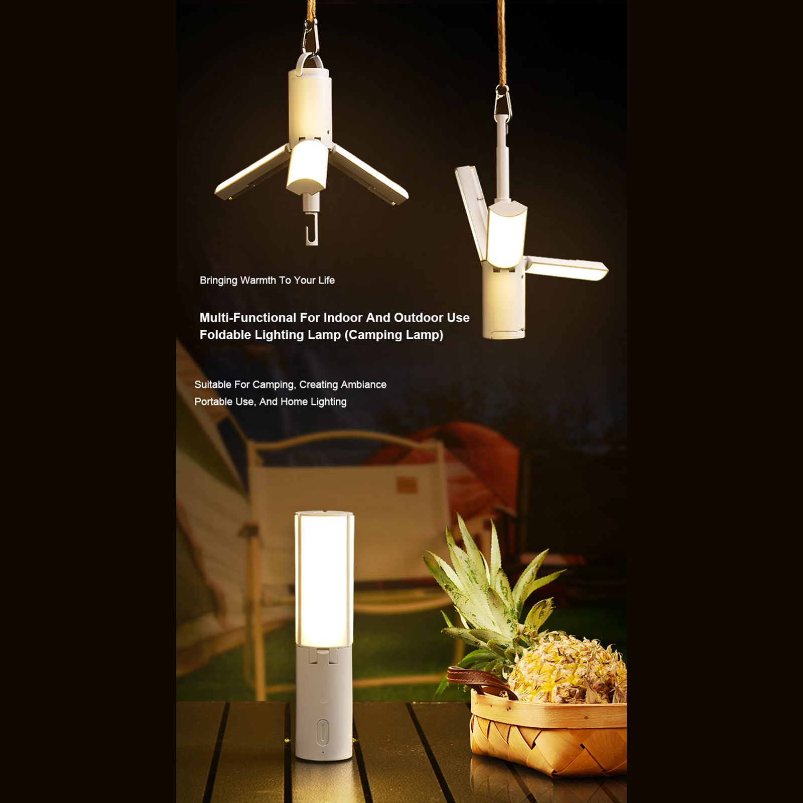 Multifunktionale, Faltbare Campinglampe Für Zelte, Umgebungslicht Für Pferde, Hängelampe, Beleuchtung Für Studentenwohnheime