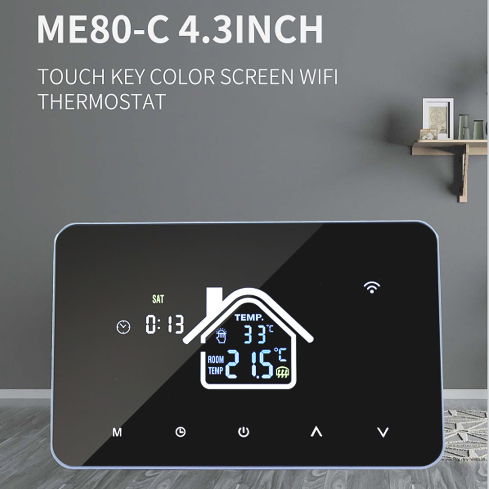 Intelligenter Wlan-thermostat Für Die Warmwasserbereitung Mit Lcd-touchscreen, Wöchentlicher Programmierung Per App Und Sprachsteuerung. Kompatibel Mit Alexa.