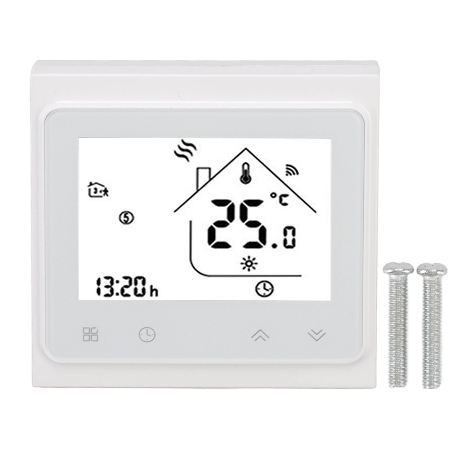 Intelligenter Wlan-thermostat, Programmierbar Per App Und Sprachsteuerung, Temperaturregler Für Warmwasser, Lcd-display, 95–240 V Wechselstrom, Weiß