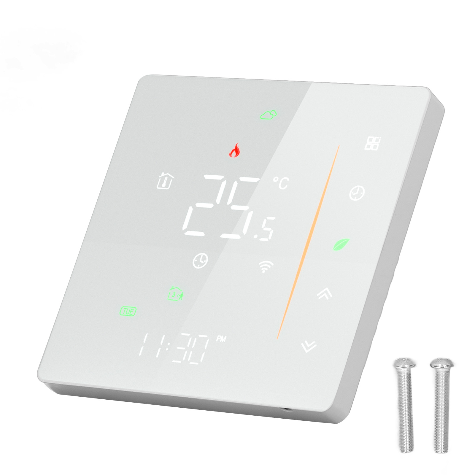 Tuya Ac 95-240v Smart-thermostat, Programmierbar Per Wlan-app Für Wasser-fußbodenheizung, Weiß