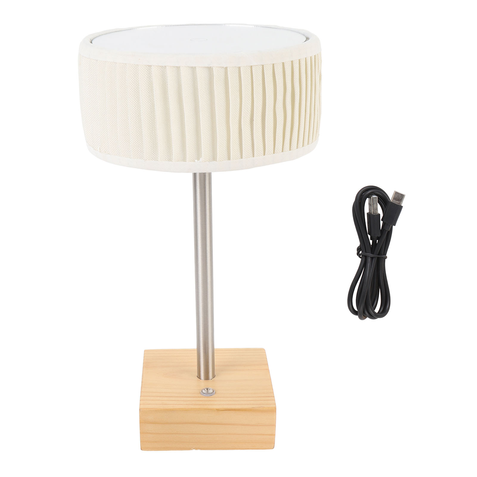 Wiederaufladbare Schreibtischlampe Mit Stoffschirm, Integriertem Spiegel, Moderne Dimmbare Und Berührungsempfindliche Led-nachttischlampe Für Schlaf- Oder Wohnzimmer.