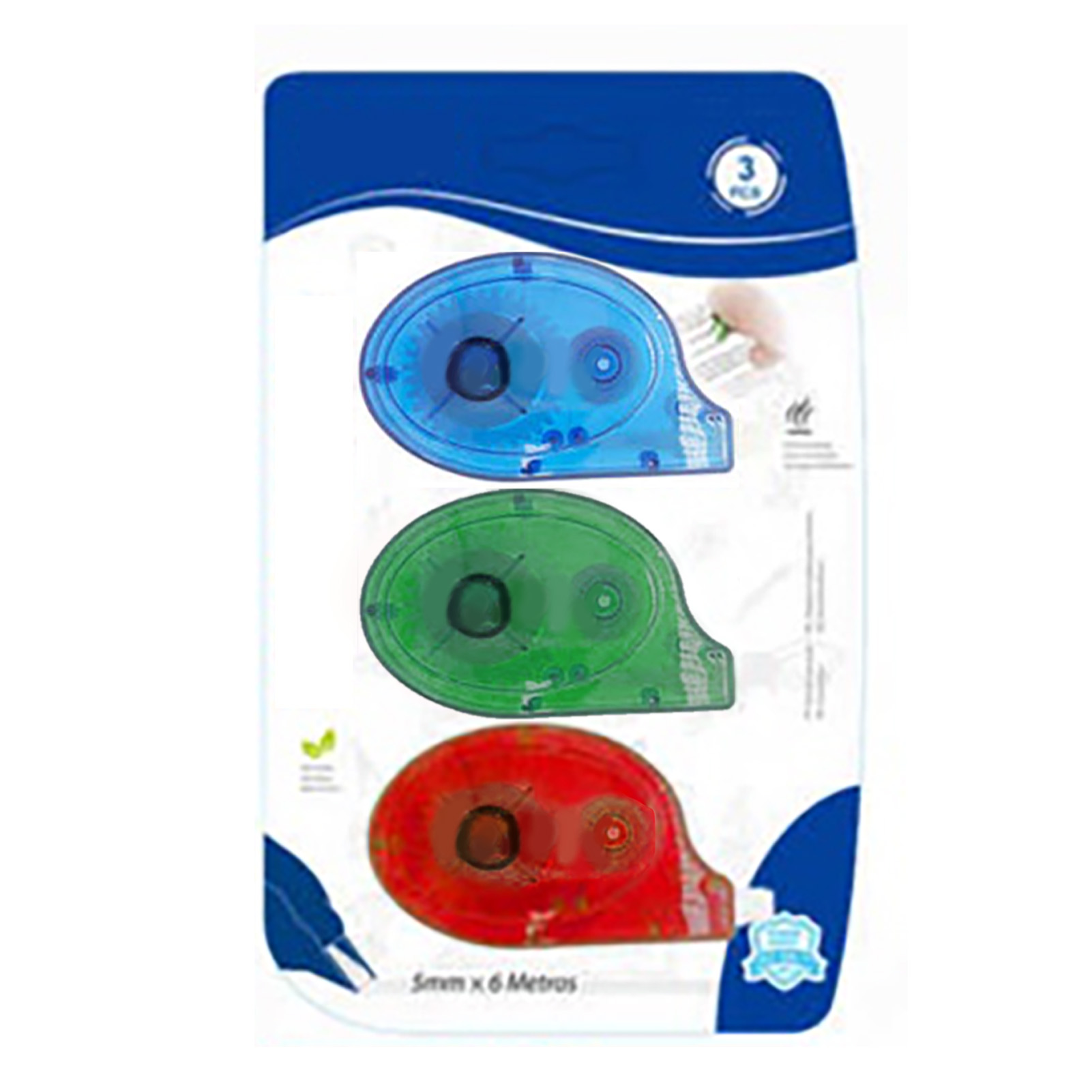 Packung Mit 3 Weißen Korrekturbändern Zur Korrektur Von Schreibfehlern, 6 M (19,7 Ft), Schulbedarf, 0,5 Cm (0,2 In) Dick.