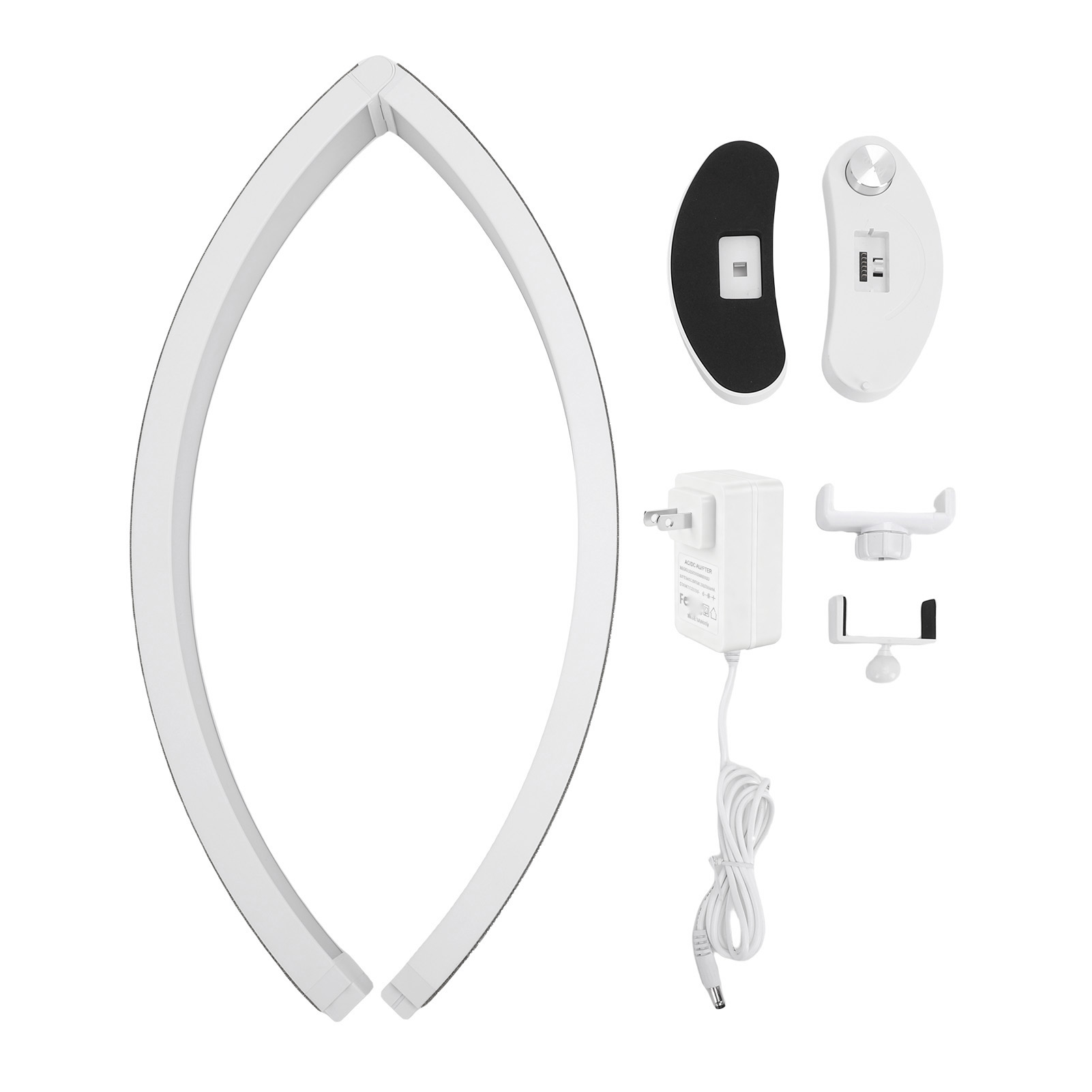 71 Cm Hohe Led-tischleuchte Mit Handyhalterung, Strassverzierung, Faltbar, Halbmondförmig, Ideal Für Maniküre- Und Kosmetikstudios. Weiß, Gb-stecker.
