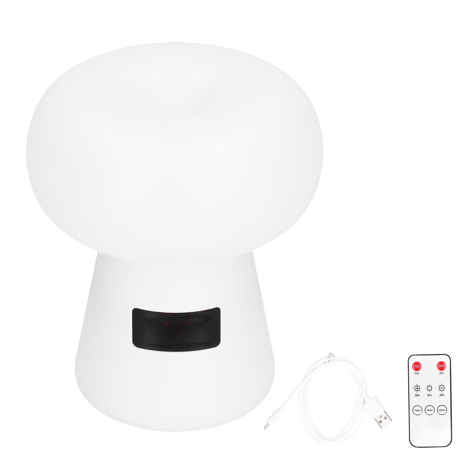 Wiederaufladbares Weißes Nachtlicht Mit Fernbedienung, Uhr, 3 Timer-einstellungen, 6 Helligkeitsstufen, Usb-lampe Fürs Schlafzimmer