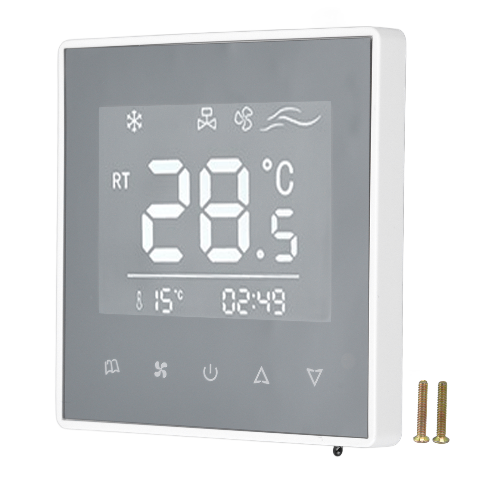 Intelligenter Digitaler Lcd-touch-thermostat Für Klimaanlagen, Ideal Für Zuhause Und Hotel (220 V Ac, Weiß).