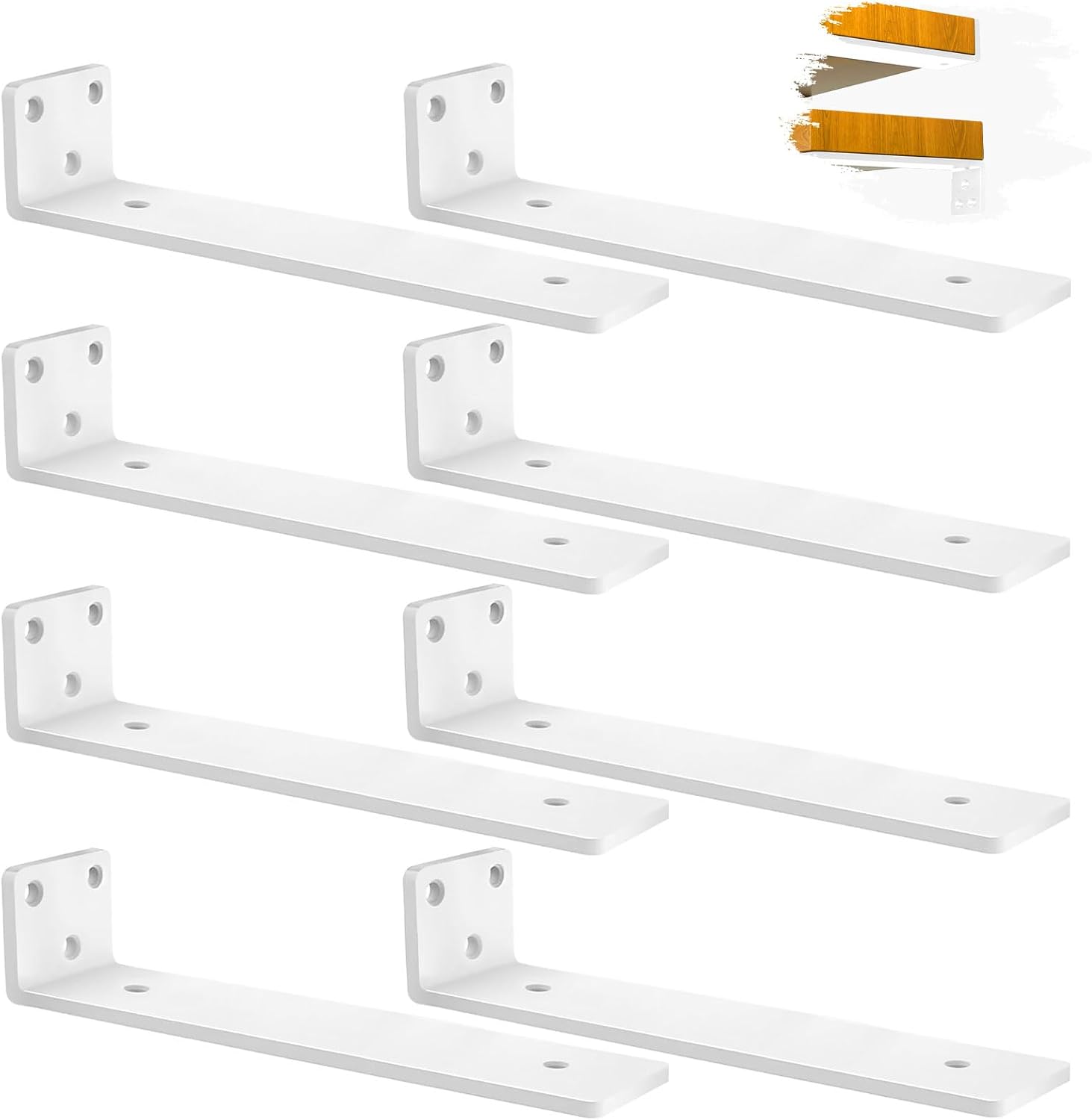 Wandregalhalterungen, Schwebende Regalträger Aus Eisen 5 Mm Dick, Holzregalträger Für Offene Diy-regale (weiß, 30 Cm)