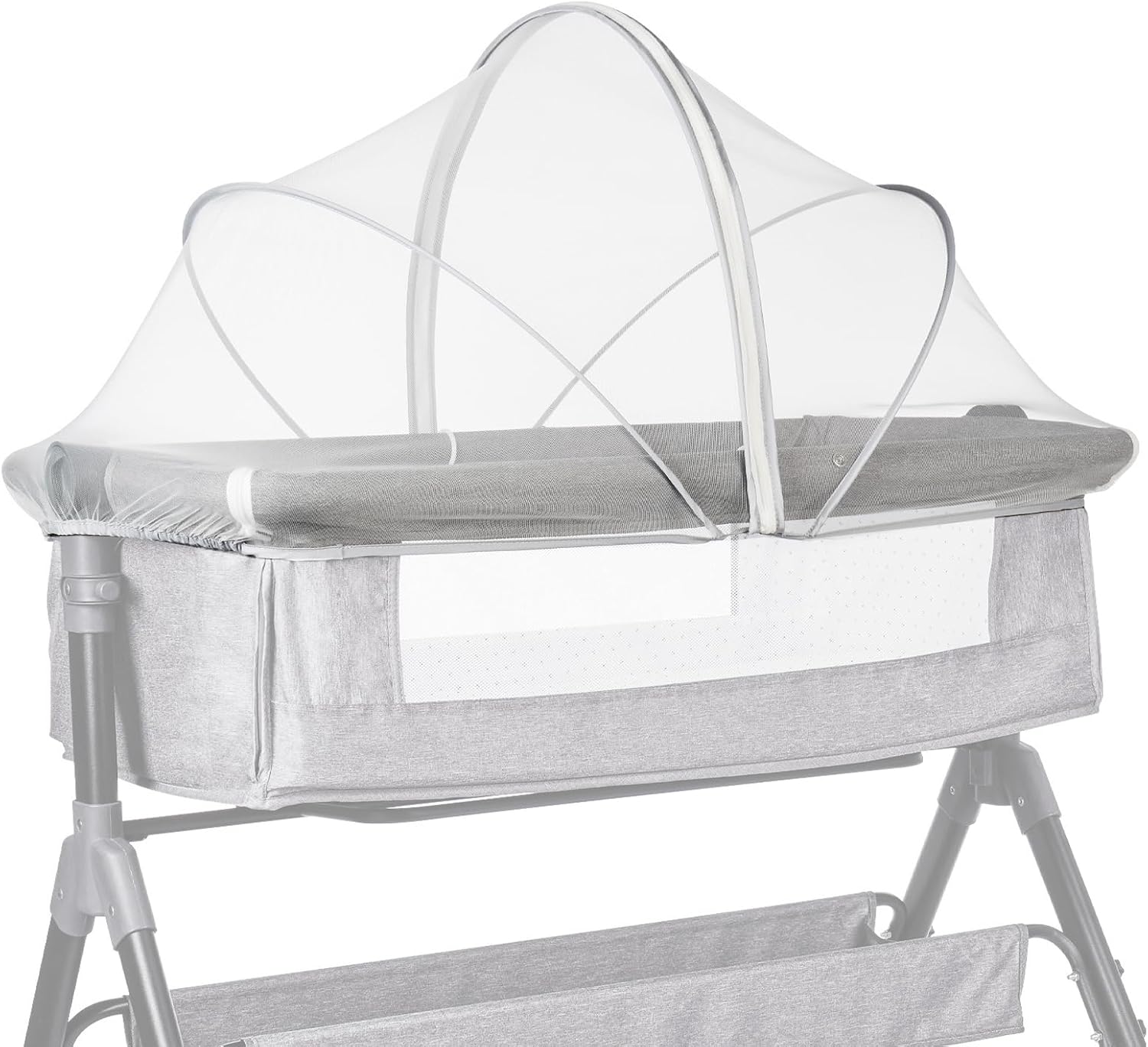 Liemuao Universal-moskitonetz Für Babybetten Mit Reißverschluss, Feinmaschiges Babybettzelt Aus Stoff Für Den Innen- Und Außenbereich (weiß, 55 X 100 Cm)